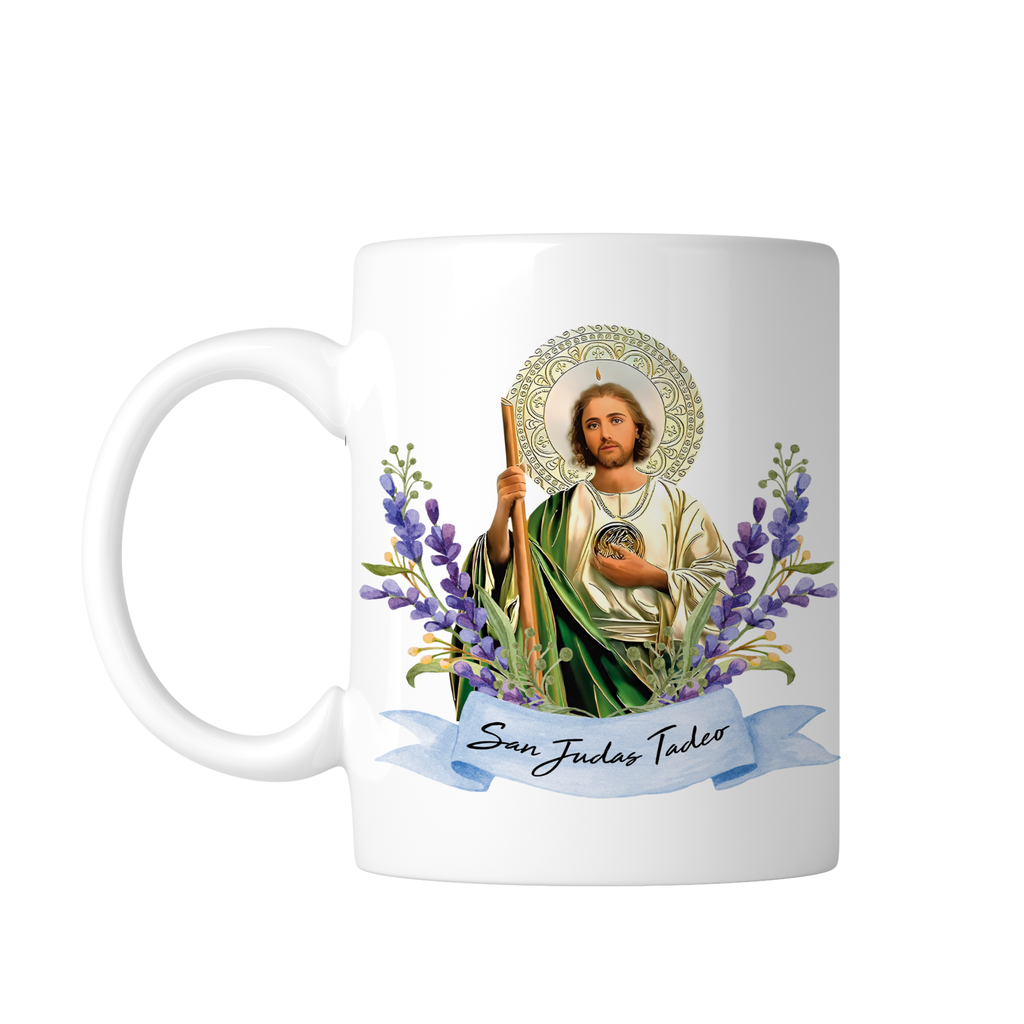 Taza Blanca Fc99. San Judas Tadeo Oracion Catolica