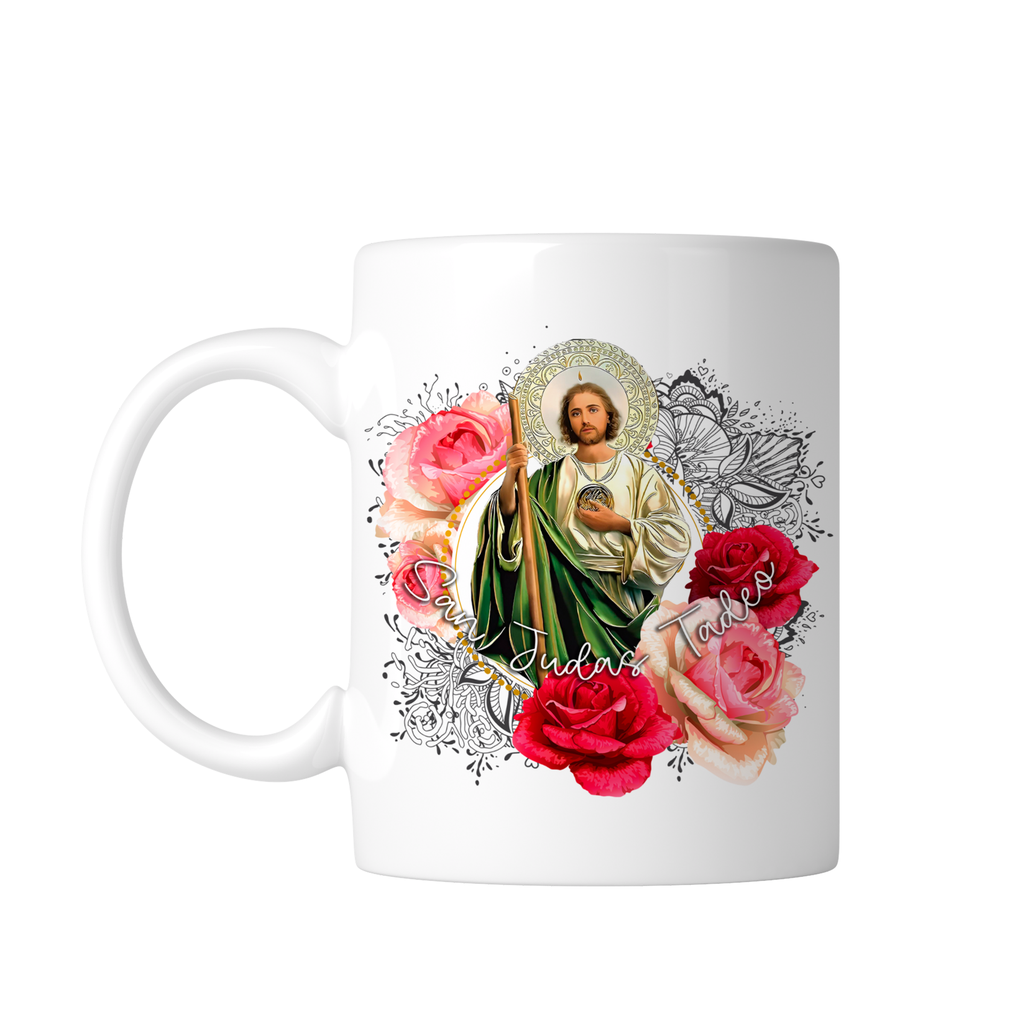 Taza Blanca Fc102. San Judas Tadeo Oracion Catolica