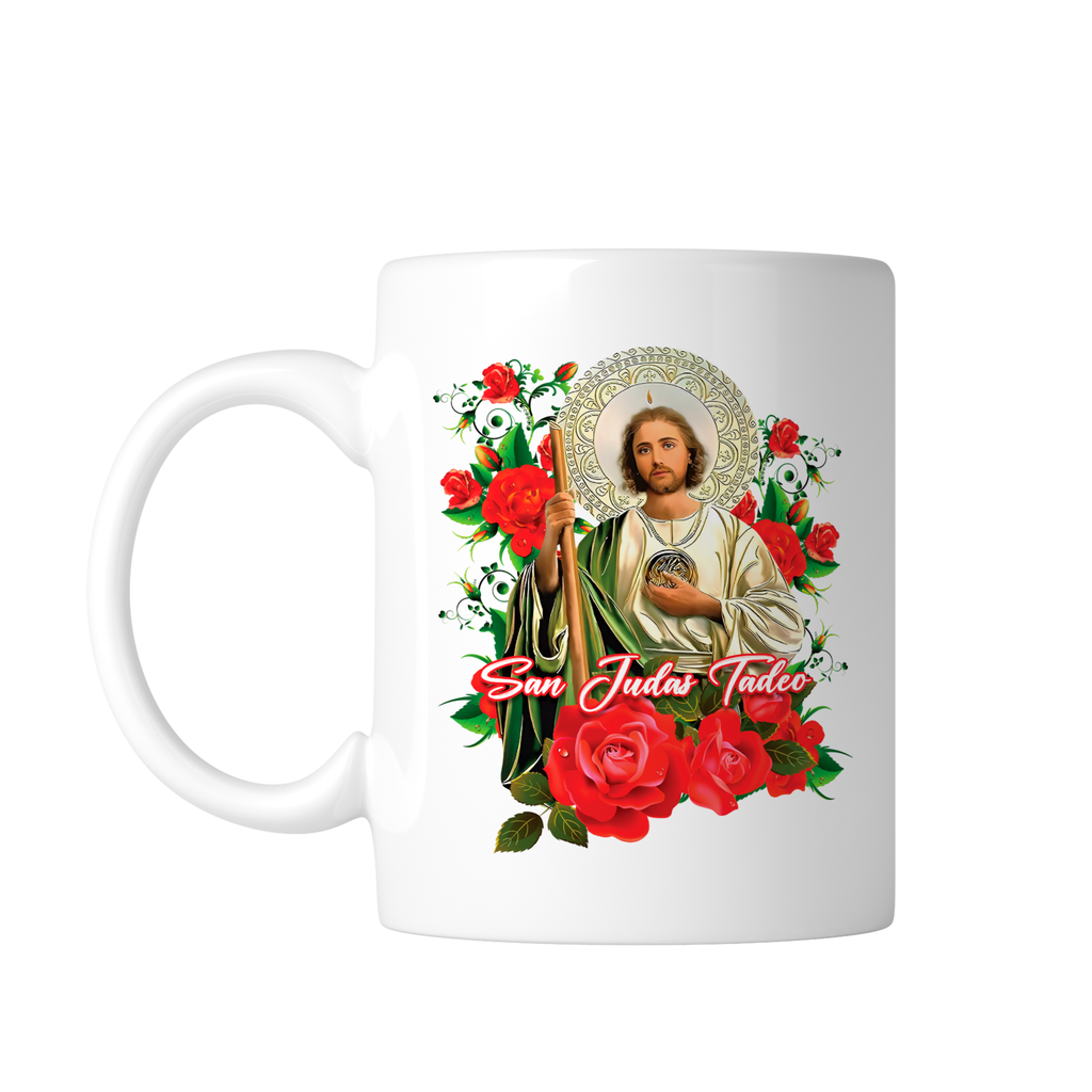 Taza Blanca Fc104. San Judas Tadeo Oracion Catolica (Con nombre)