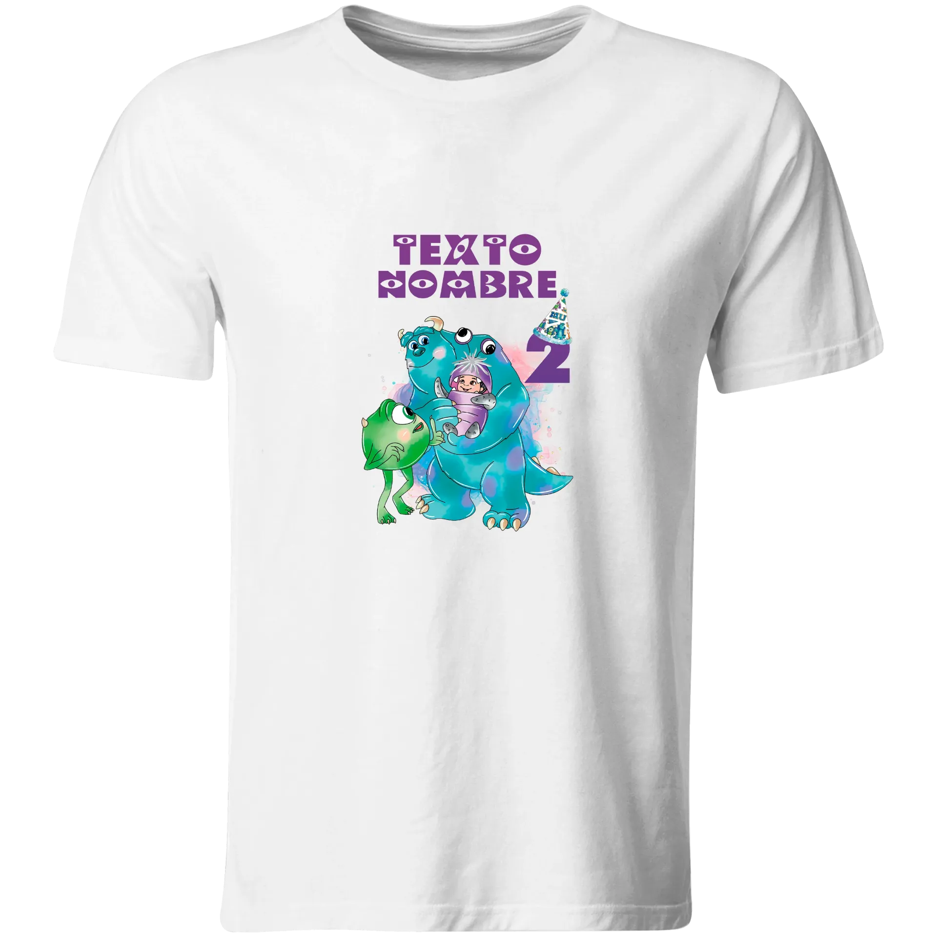 Playera Personalizada Cumpleaños Pc149. Monster Inc Universal (Recto​)