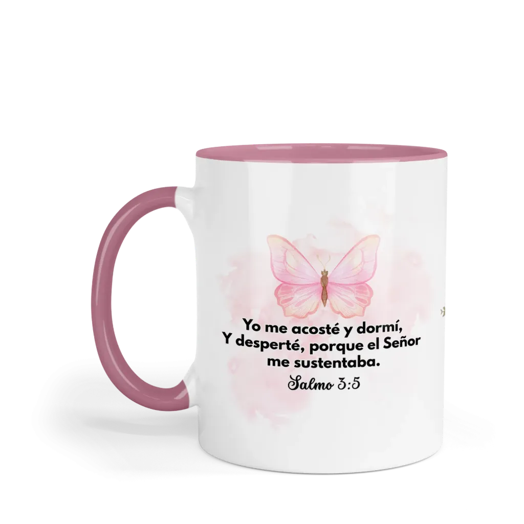 Taza Fondo Y Asa De Color Rg109. Frase Cristiana Religiosa