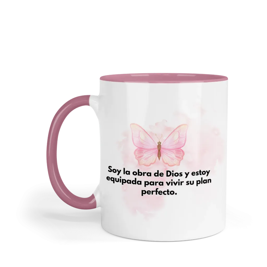 Taza Fondo Y Asa De Color Rg112. Frase Cristiana Religiosa
