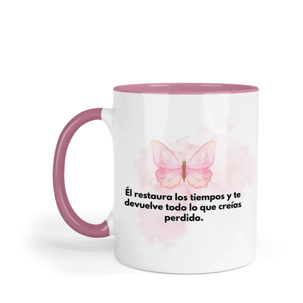 Taza Fondo Y Asa De Color Rg115. Frase Cristiana Religiosa