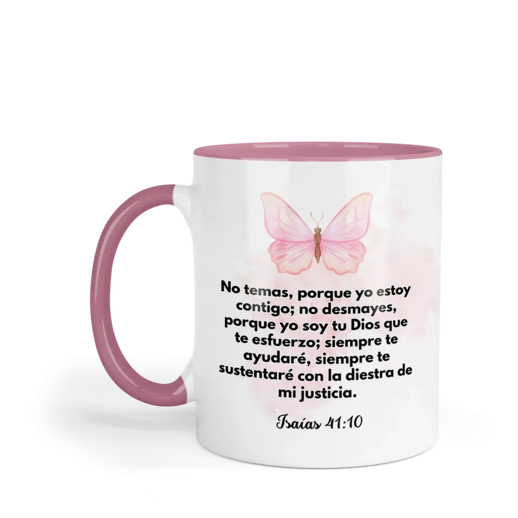 Taza Fondo Y Asa De Color Rg119. Frase Cristiana Religiosa