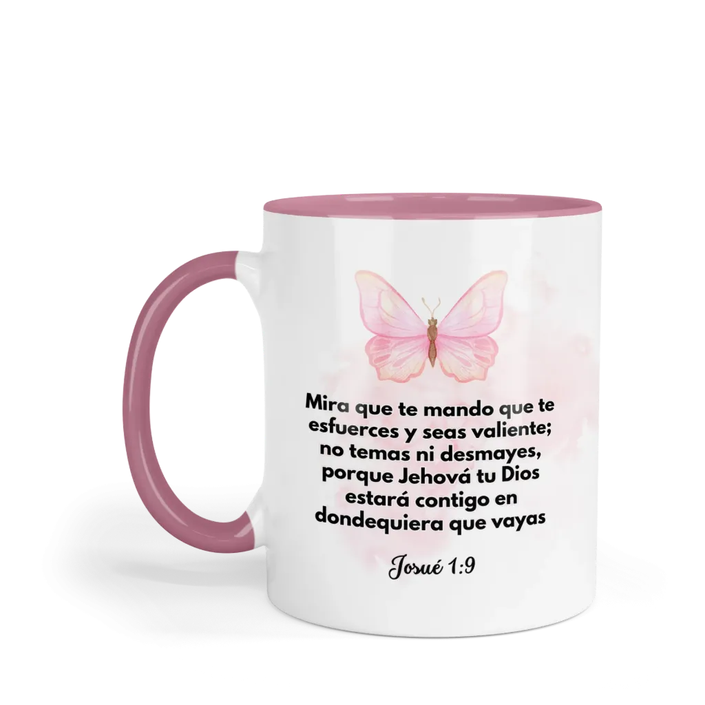 Taza Fondo Y Asa De Color Rg121. Frase Cristiana Religiosa
