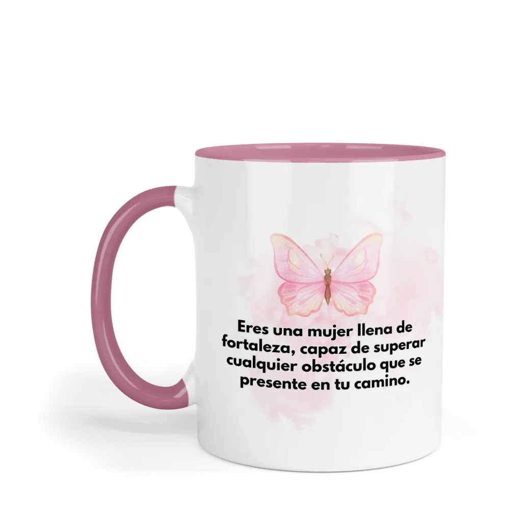 Taza Fondo Y Asa De Color Rg125. Frase Cristiana Religiosa