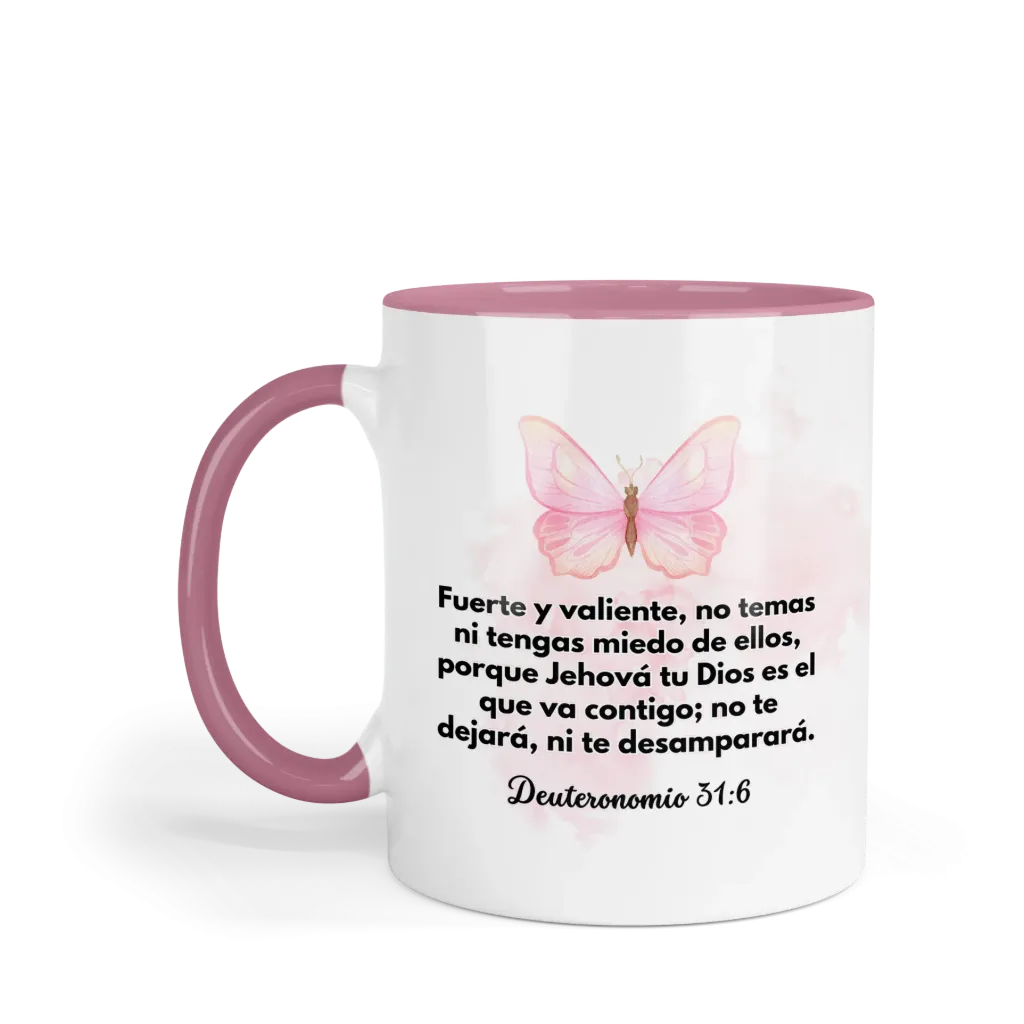 Taza Fondo Y Asa De Color Rg127. Frase Cristiana Religiosa
