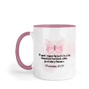 Taza Fondo Y Asa De Color Rg136. Frase Cristiana Religiosa