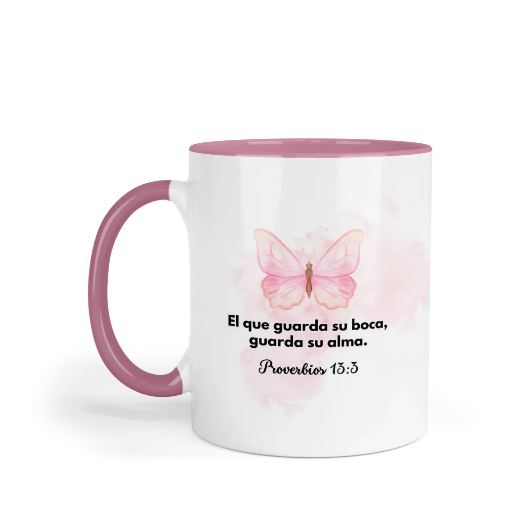 Taza Fondo Y Asa De Color Rg139. Frase Cristiana Religiosa