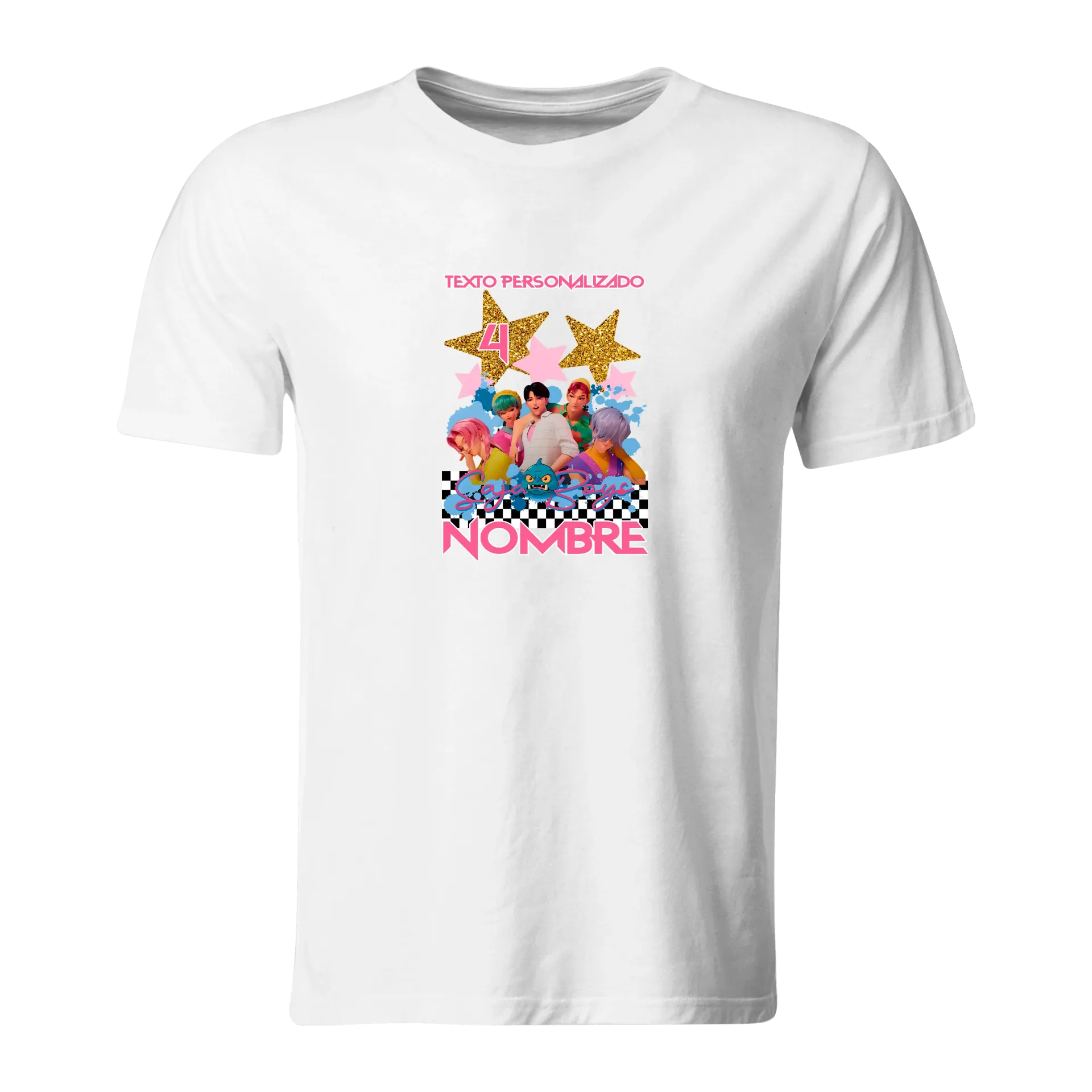 Playera Personalizada Cumpleaños Pc161. Guerreras Kpop - Saja Boys (Recto​)