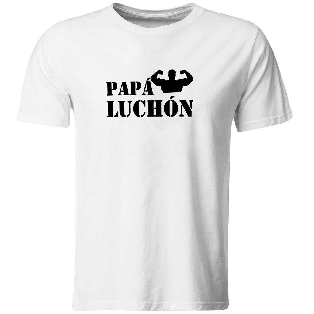 Playeras Día del padre: Papá luchón. (Recto​, Negro​, Blanco)