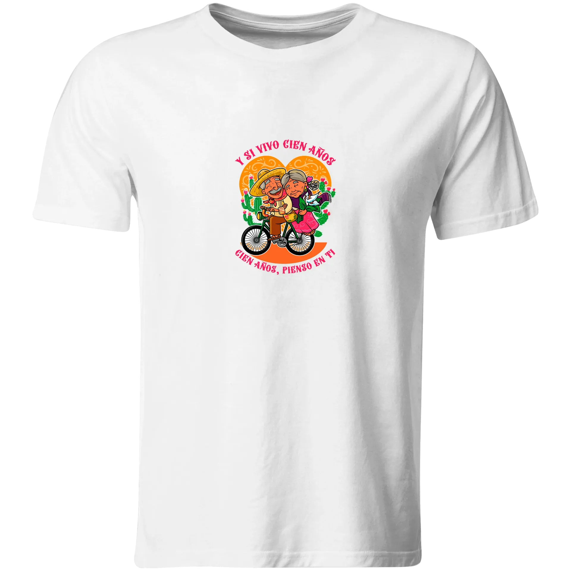 Playera VM51. Septiembre Mexicana. Y si vivo cien años. Cien años, pienso en ti (Recto​)