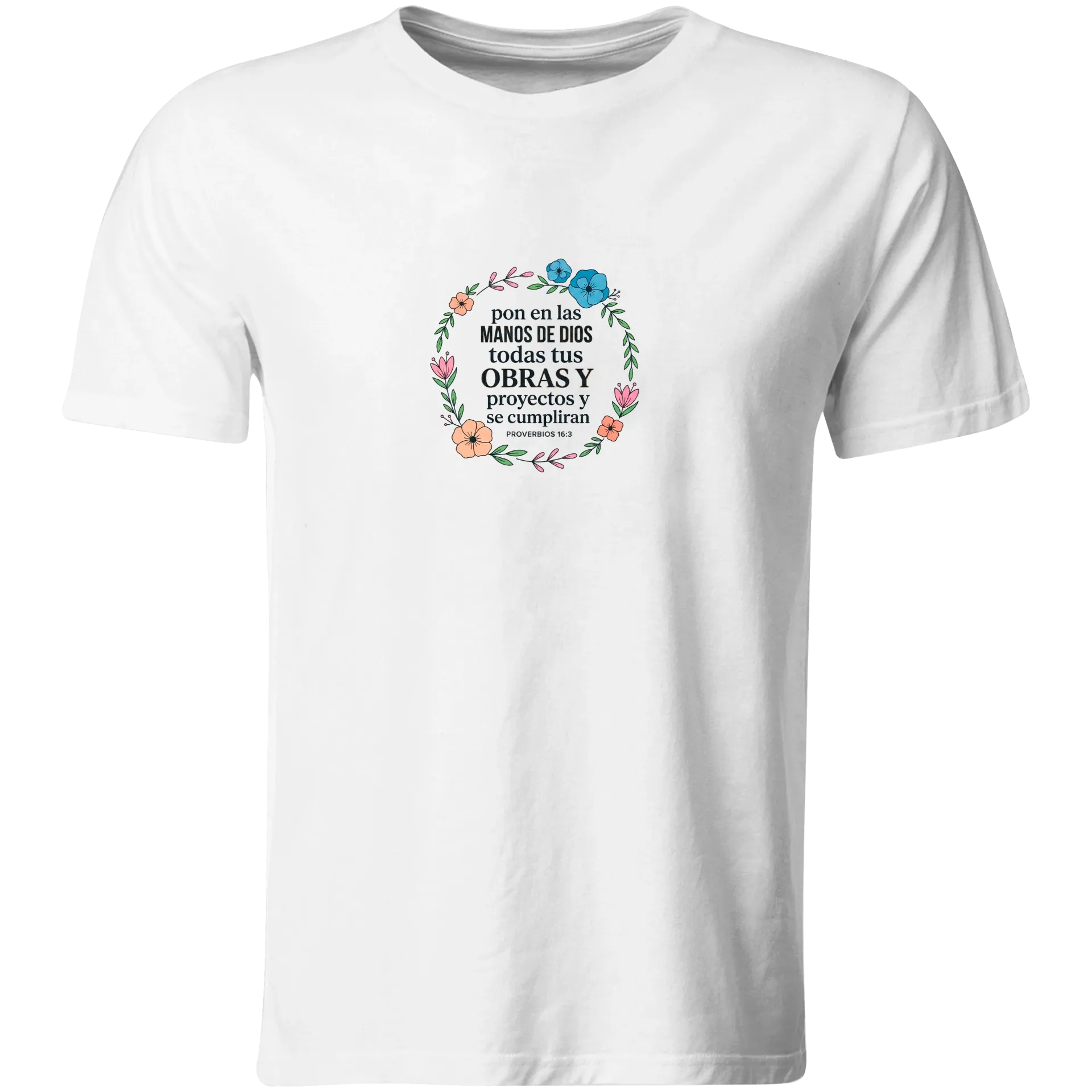Playera Religiosa RG156. Versiculo Bíblico Cristiana Católica