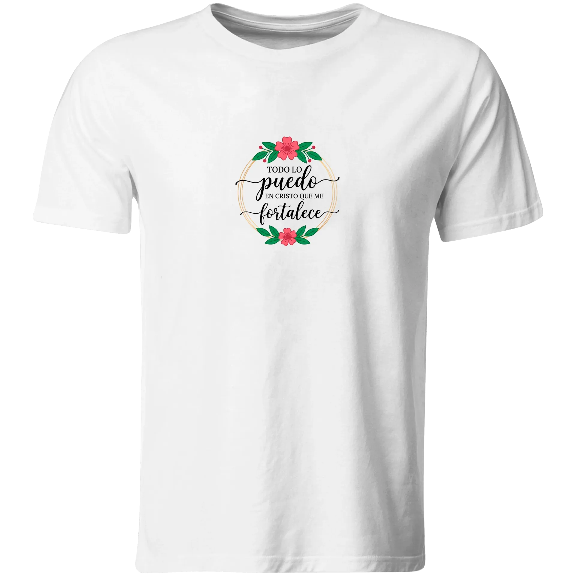 Playera Religiosa RG158. Versiculo Bíblico Cristiana Católica (Recto​)