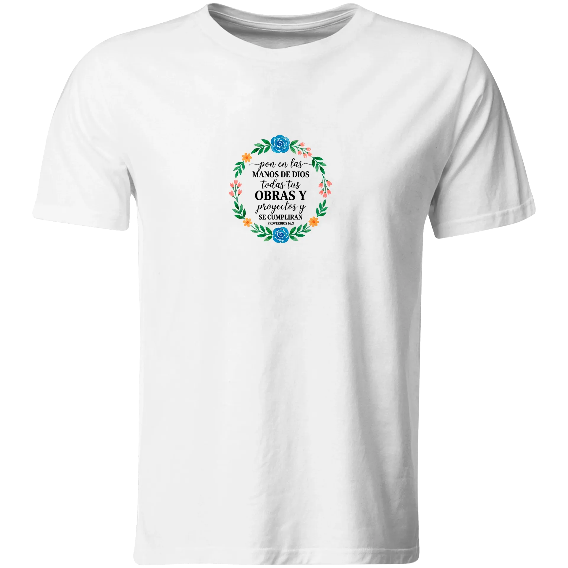 Playera Religiosa RG159. Versiculo Bíblico Cristiana Católica (Recto​)