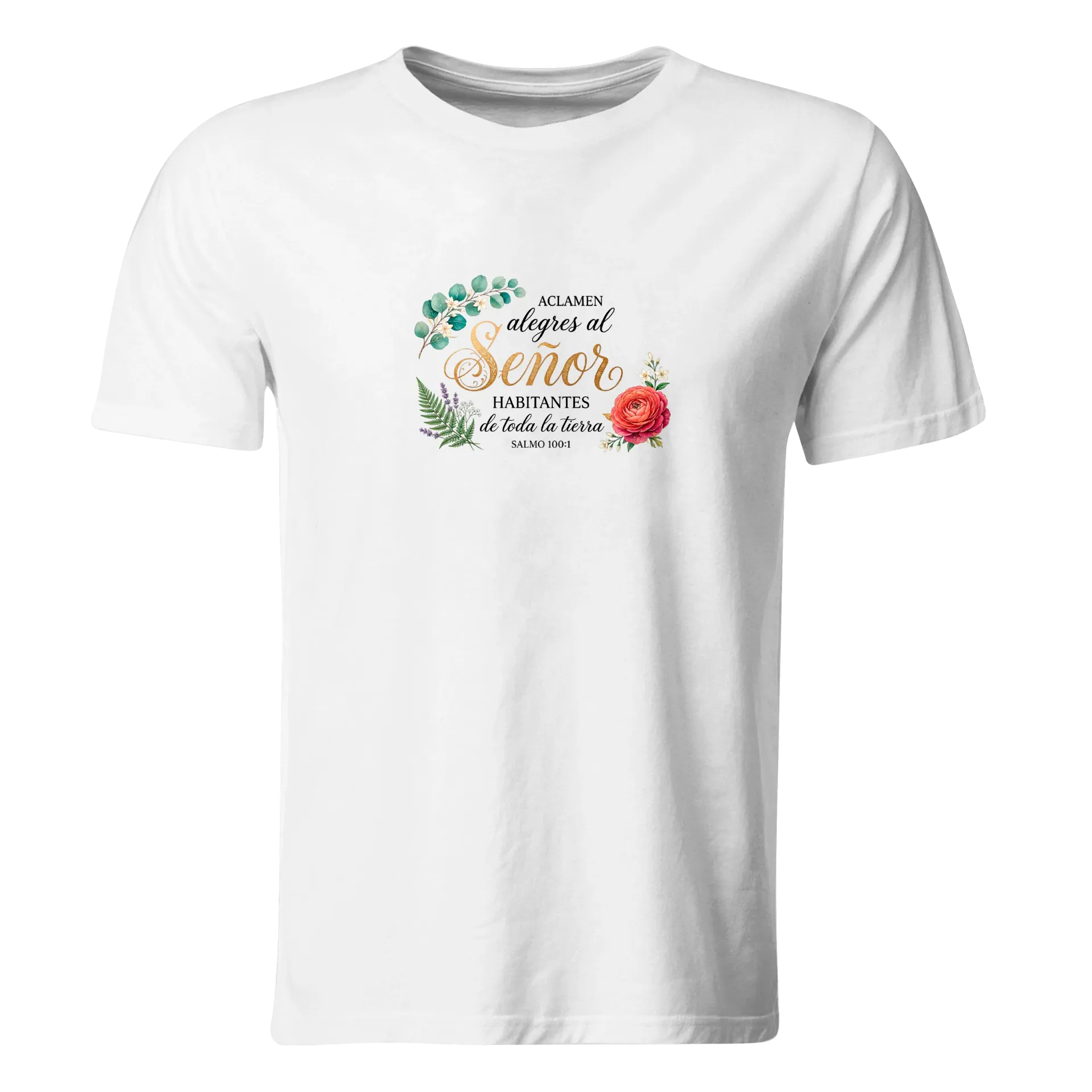 Playera Religiosa RG166. Versiculo Bíblico Cristiana Católica (Recto​)