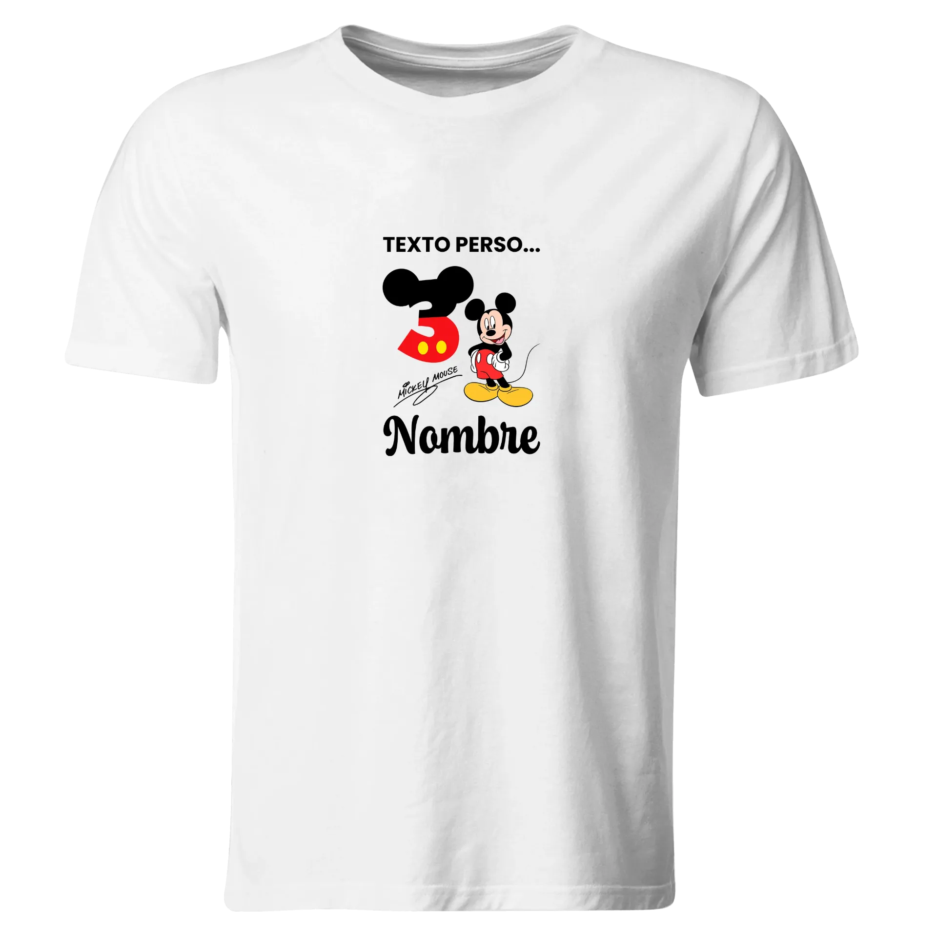 Playera Personalizada Cumpleaños Pc184. Mickey Mouse (Recto​)