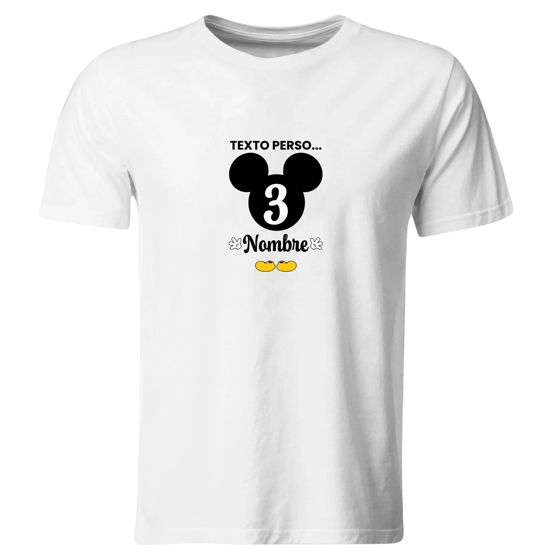 Playera Personalizada Cumpleaños Pc188. Mickey Mouse (Recto​)