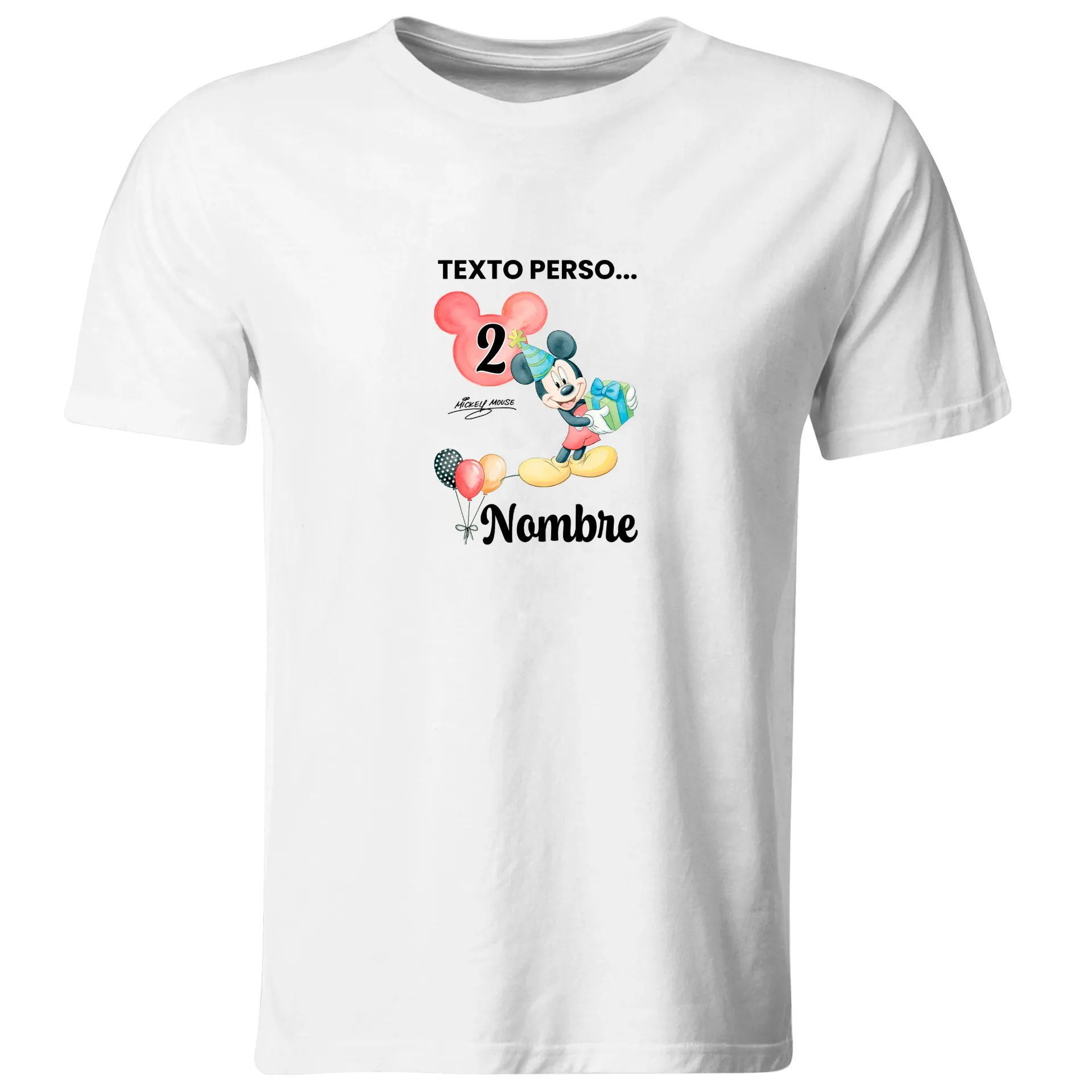Playera Personalizada Cumpleaños Pc199. Mickey Mouse (Recto​)