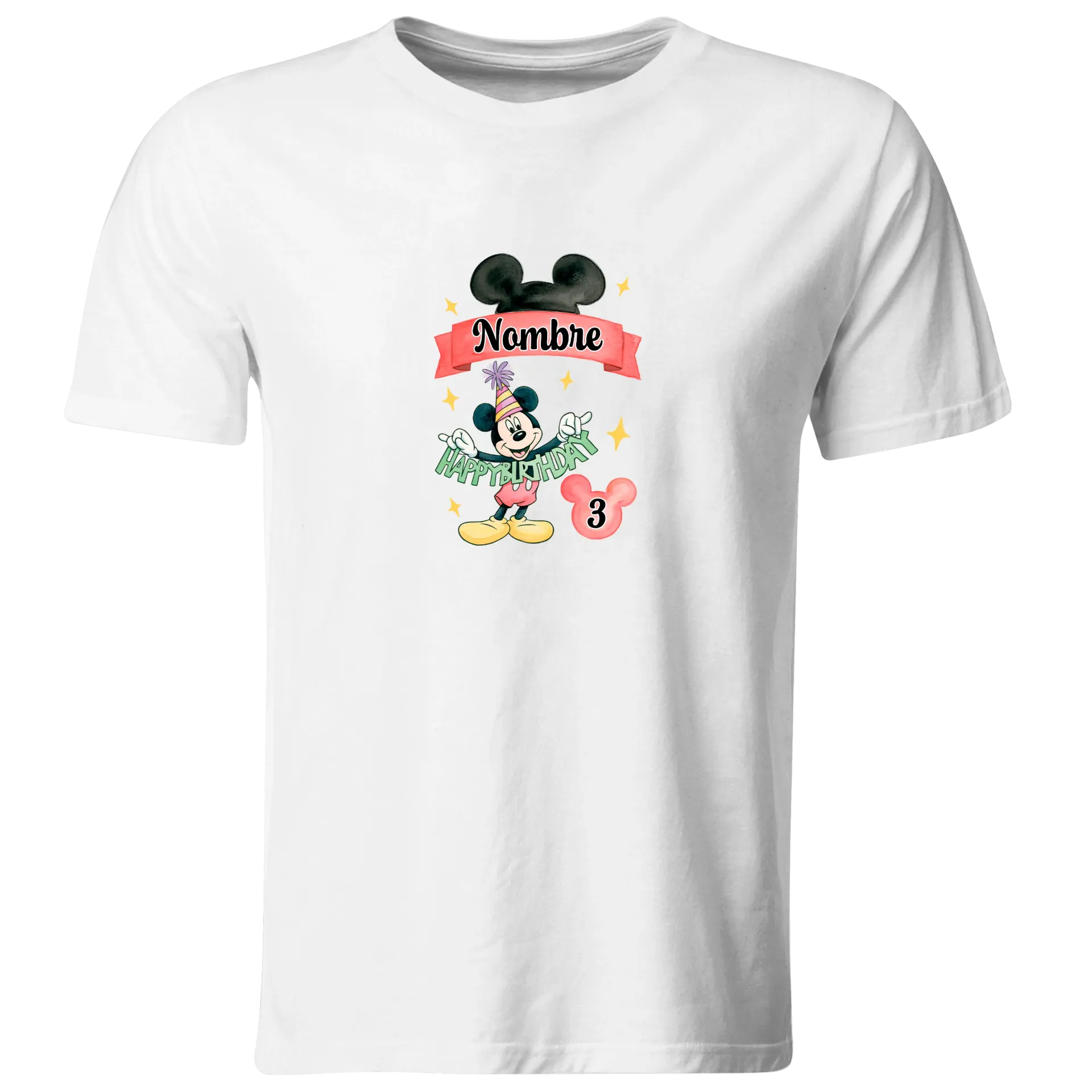 Playera Personalizada Cumpleaños Pc205. Mickey Mouse (Recto​)