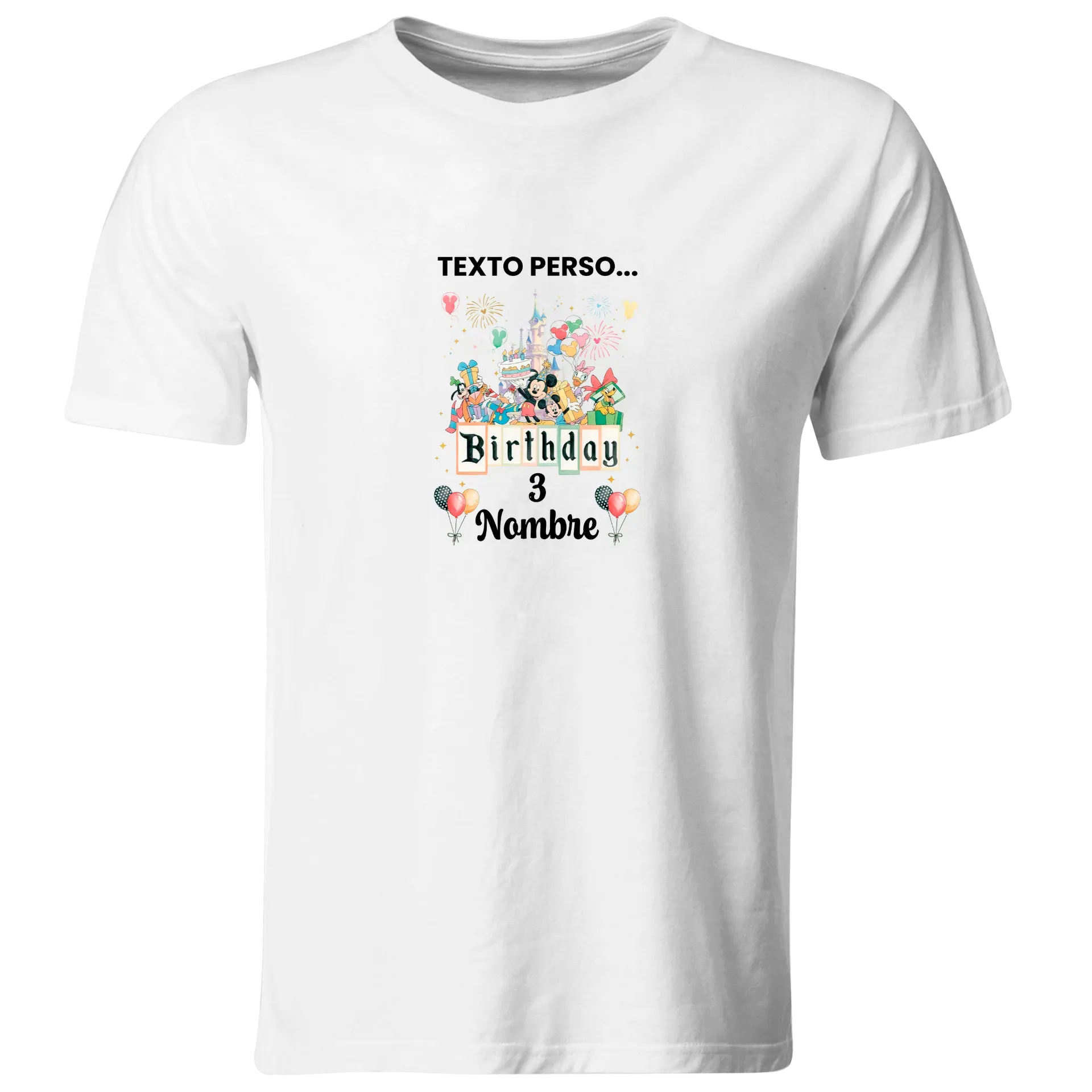 Playera Personalizada Cumpleaños Pc206. Mickey Mouse (Recto​)