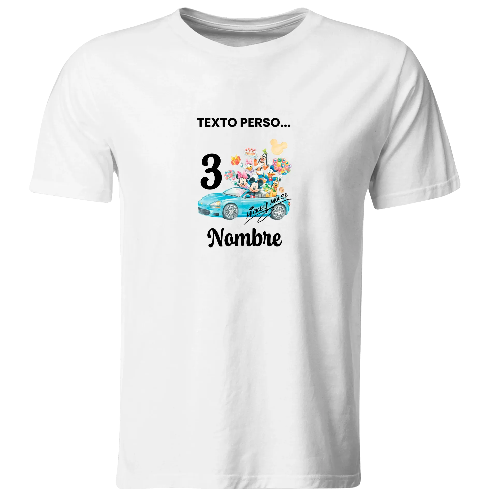 Playera Personalizada Cumpleaños Pc208. Mickey Mouse