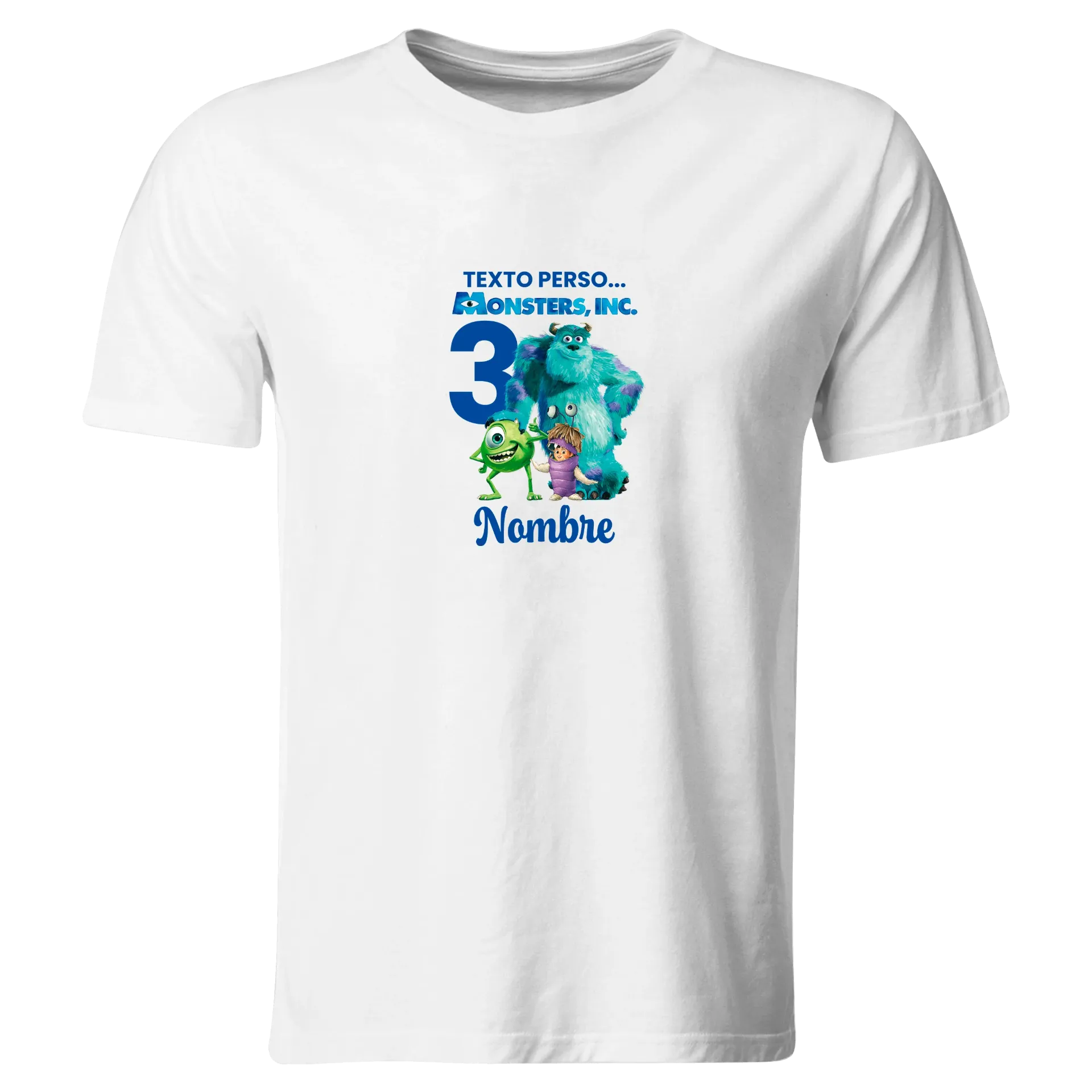 Playera Personalizada Cumpleaños Pc217. Monster Inc Universal (Recto​)