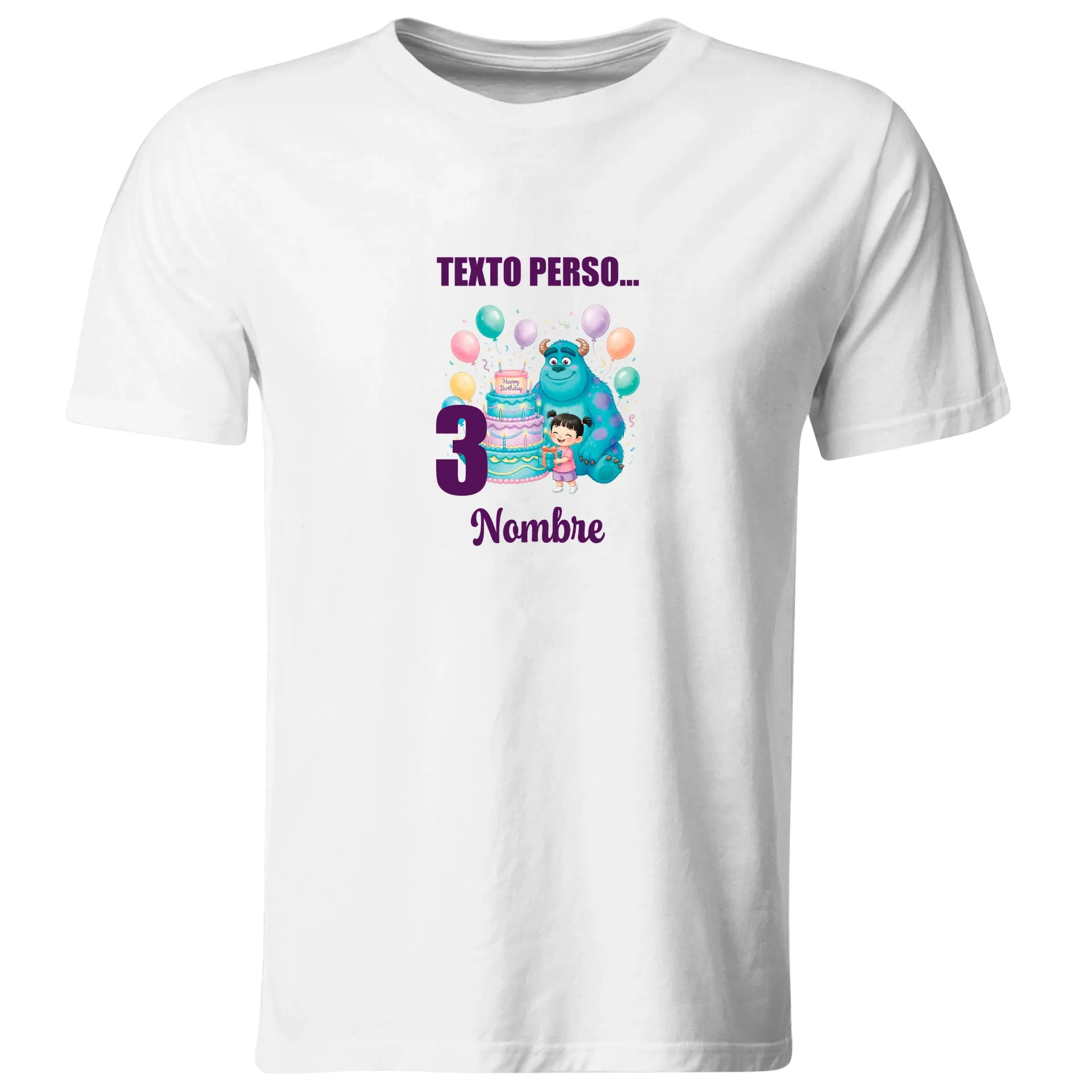 Playera Personalizada Cumpleaños Pc229. Monster Inc Universal