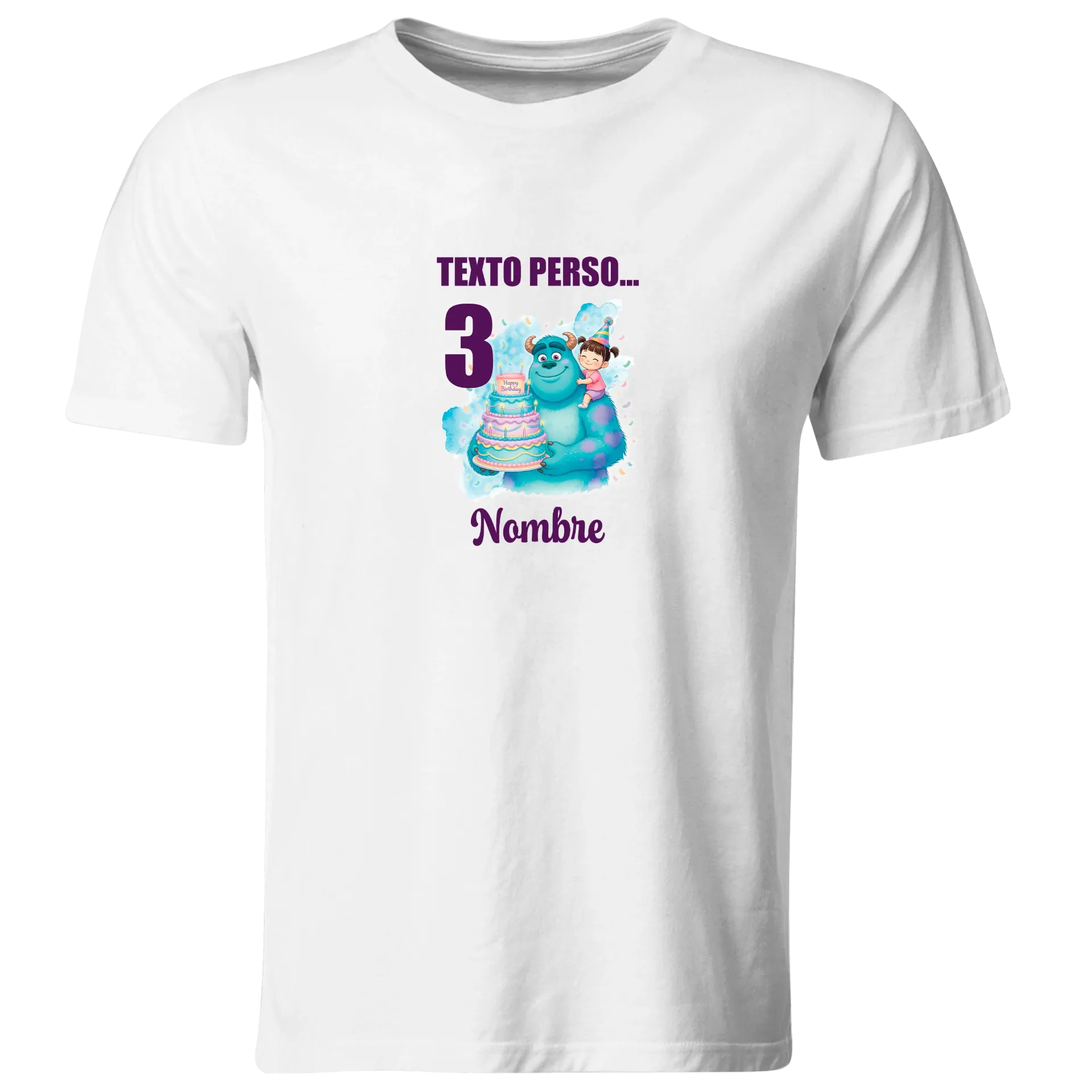 Playera Personalizada Cumpleaños Pc230. Monster Inc Universal