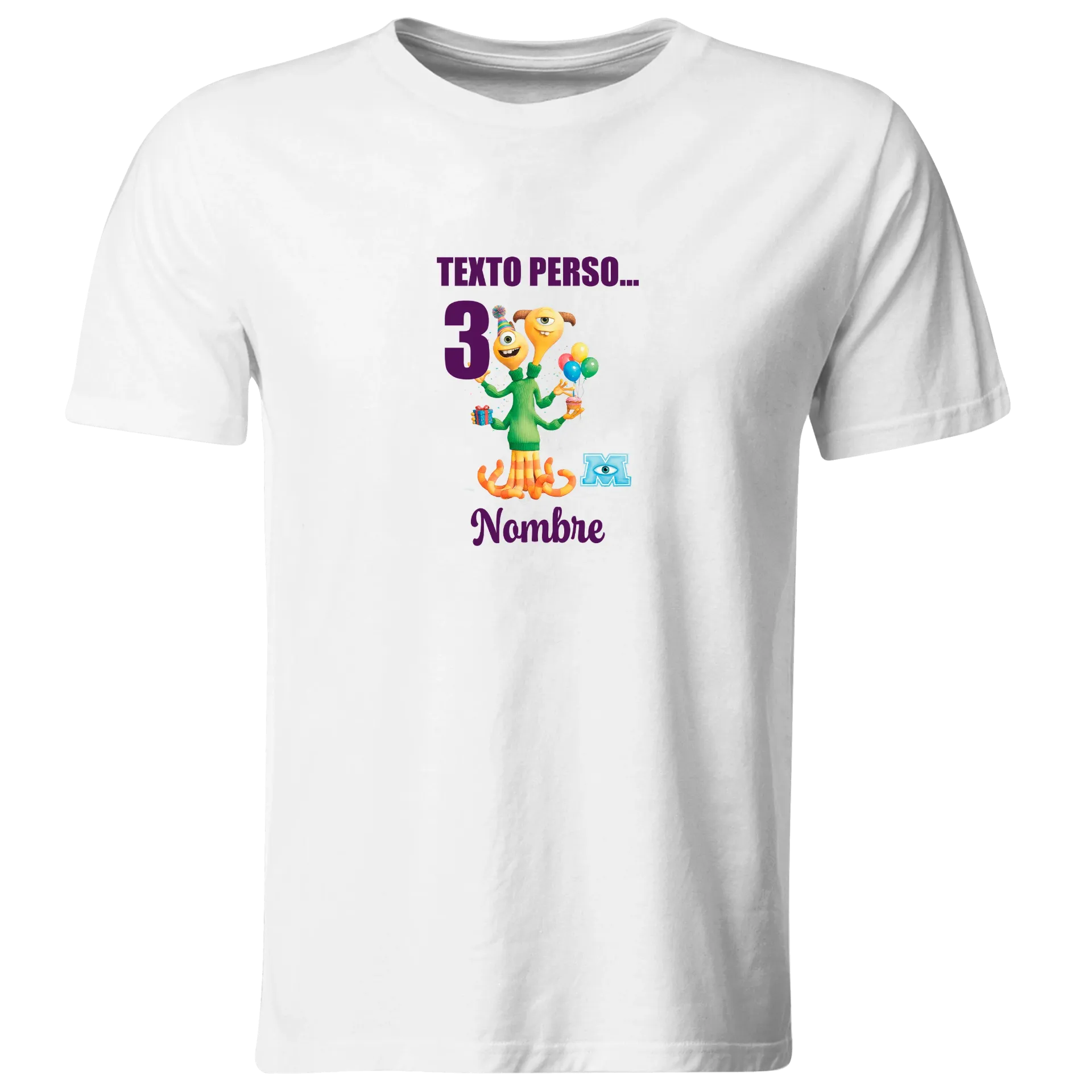 Playera Personalizada Cumpleaños Pc242. Monster Inc Universal