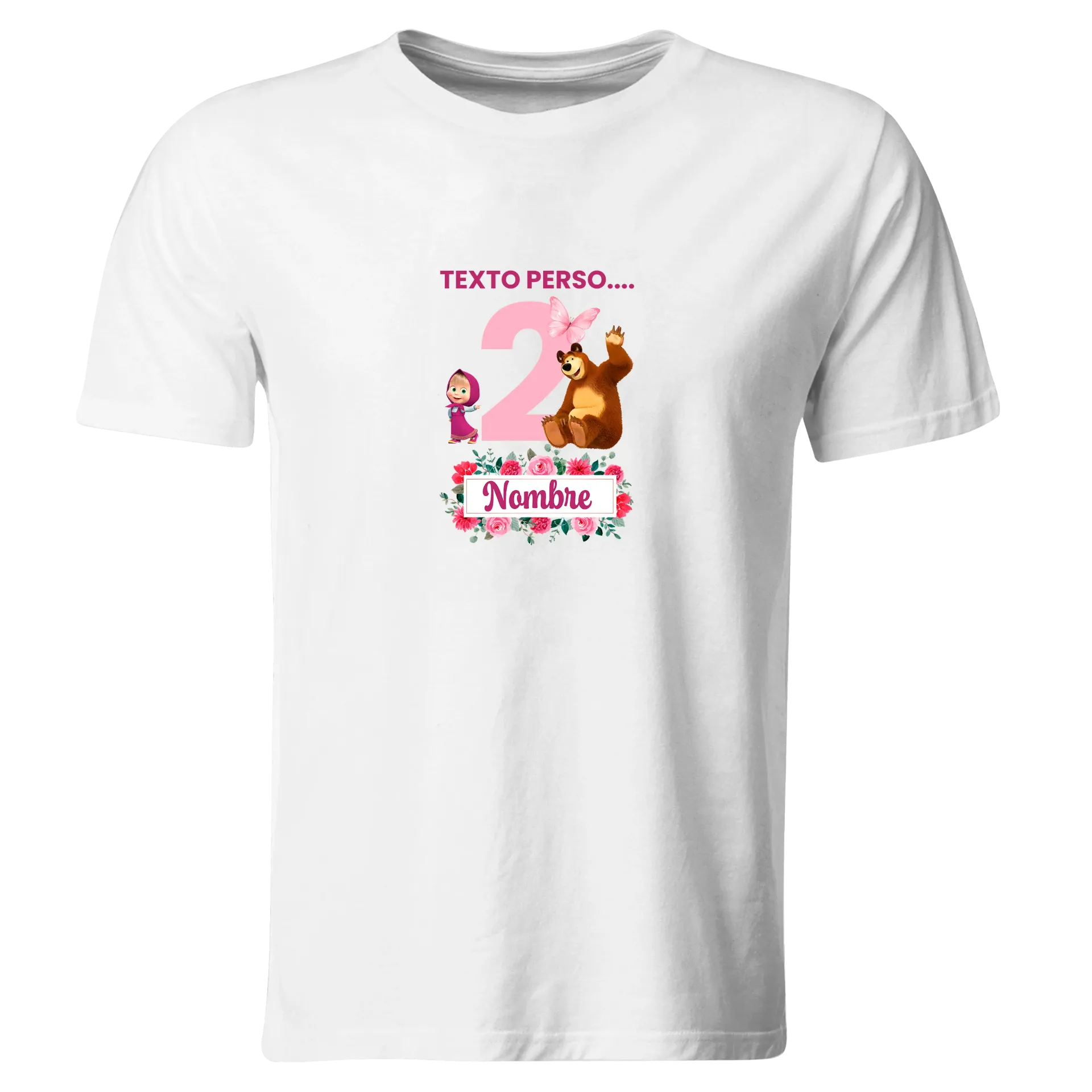 Playera Personalizada Cumpleaños Pc243. Masha y oso
