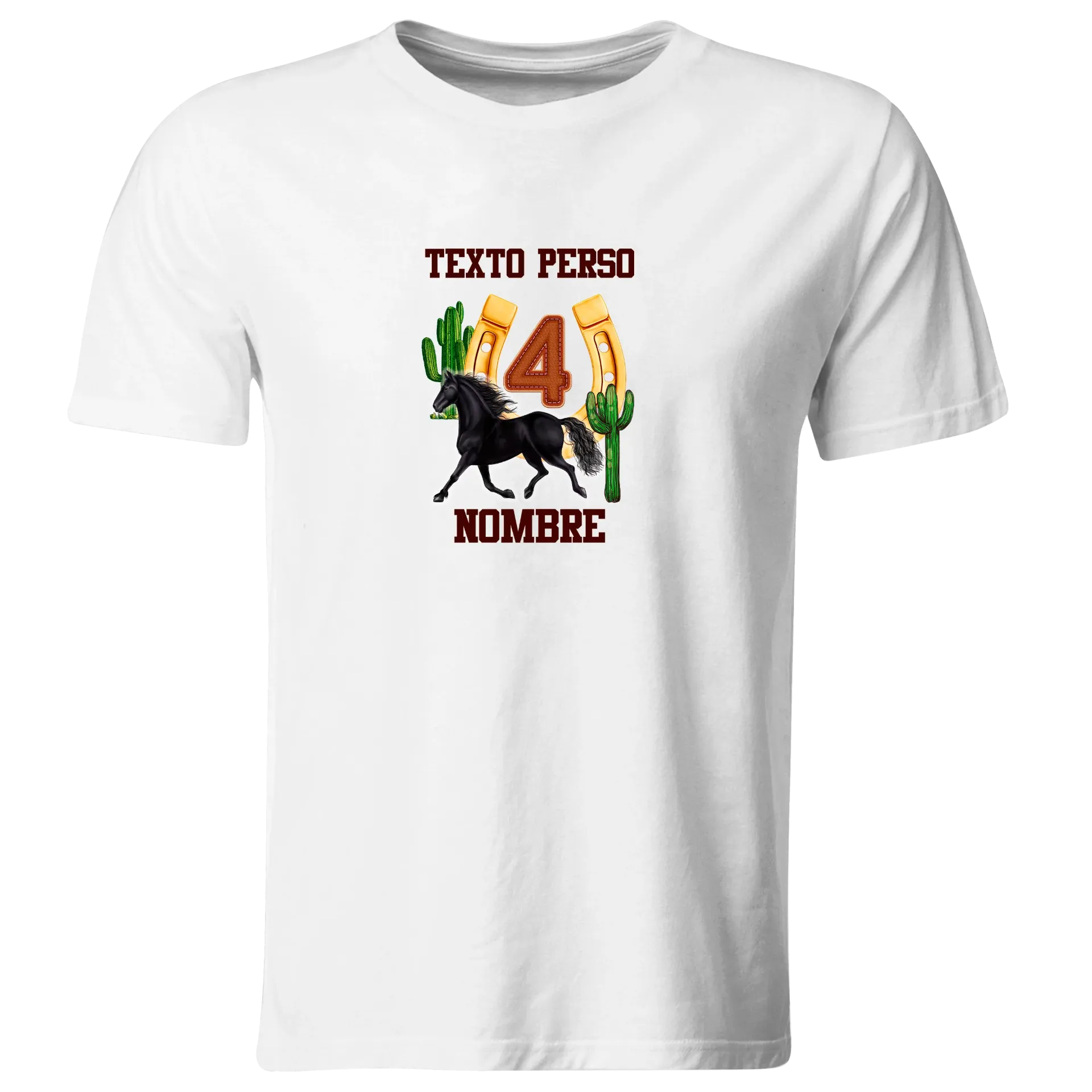 Playera Personalizada Cumpleaños Pc270. Caballos (Recto​)