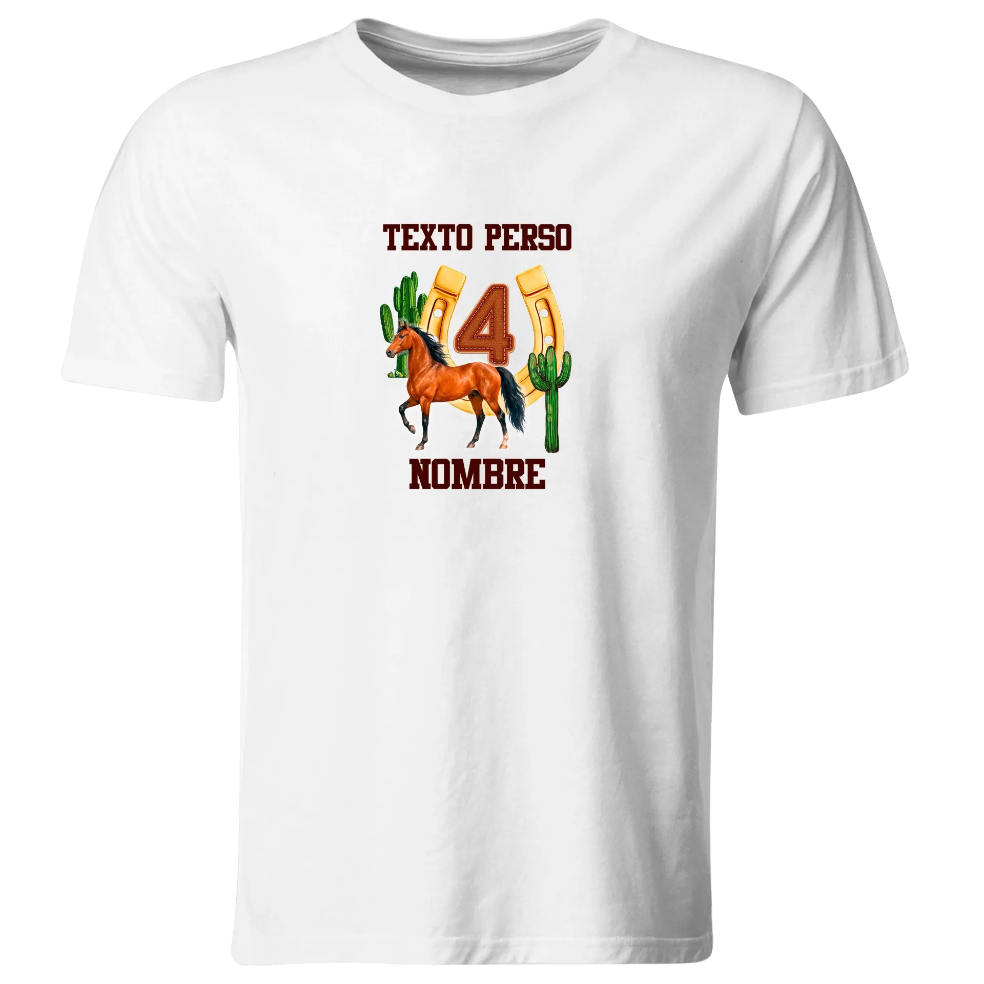 Playera Personalizada Cumpleaños Pc271. Caballos (Recto​)