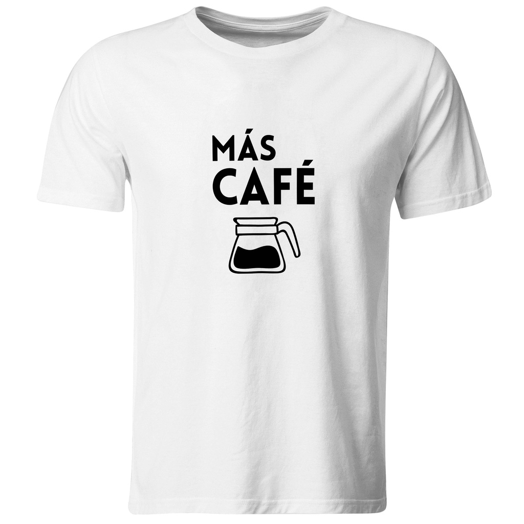 Playera mamá e hijos: Más café. Más leche (1 de 2) (Recto​, Negro​, Blanco)