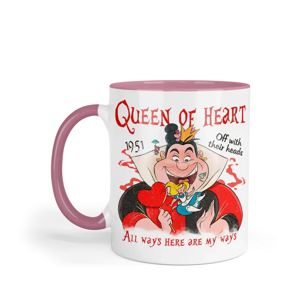 Taza 11 Oz LK1053. Villanos retro vintage. Queen of heart