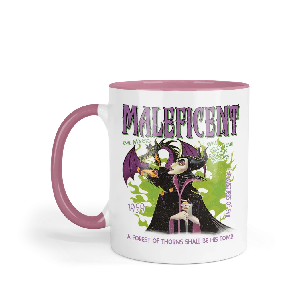 Taza 11 Oz LK1054. Villanos retro vintage. Malefica (Con nombre)