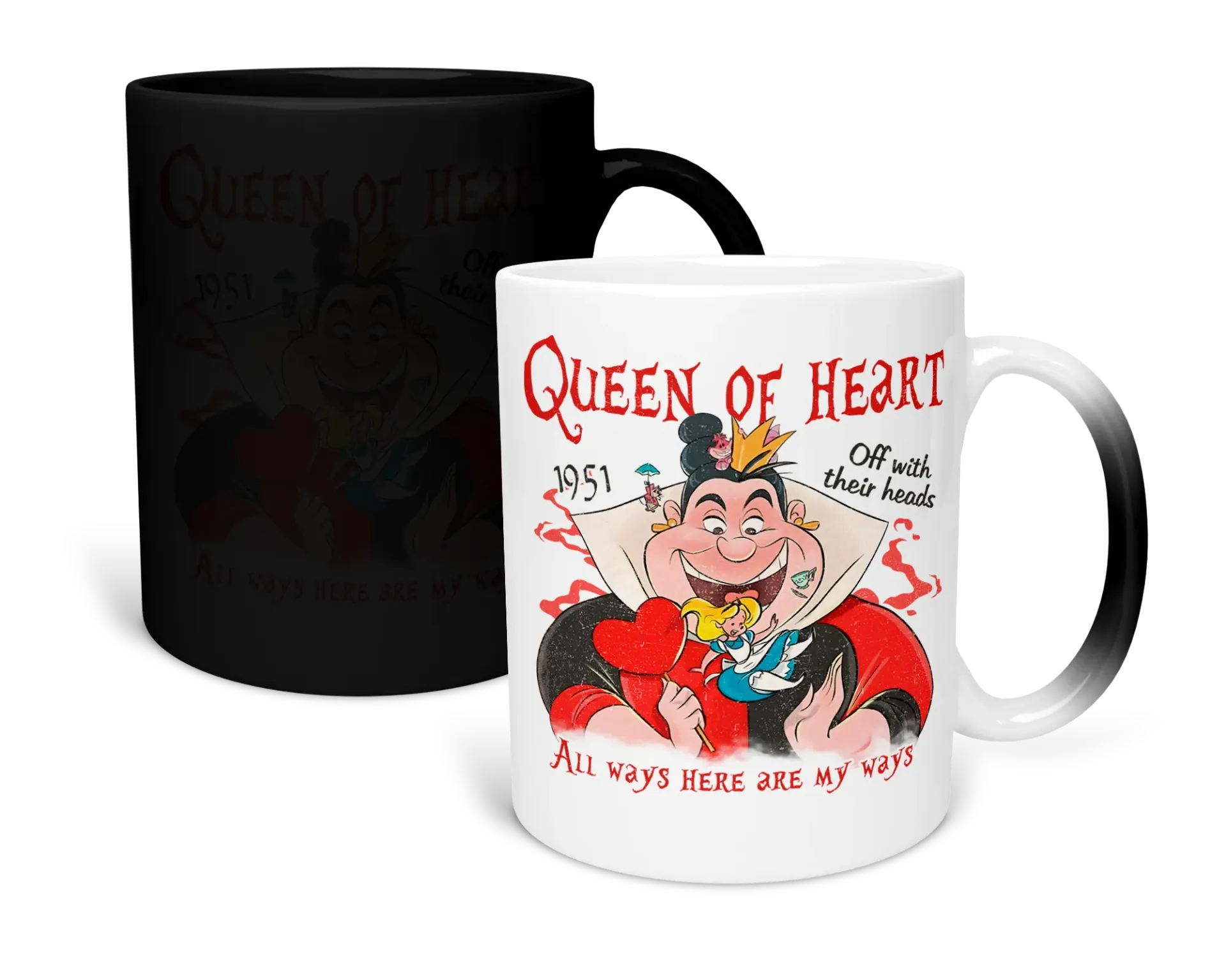 Taza magica 11 Oz LK1053. Villanos retro vintage. Queen of Heart