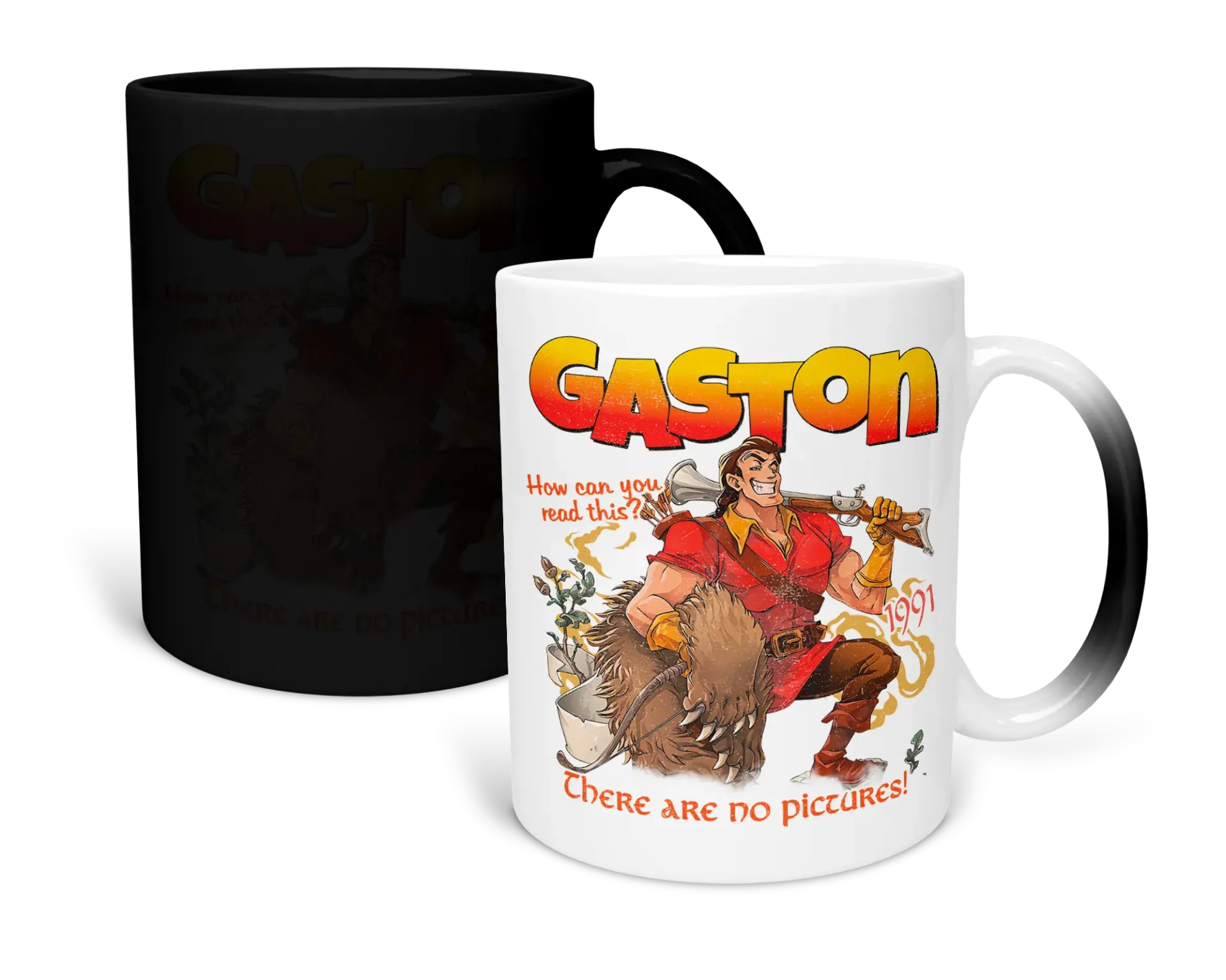 Taza magica 11 Oz LK1057. Villanos retro vintage. Gaston