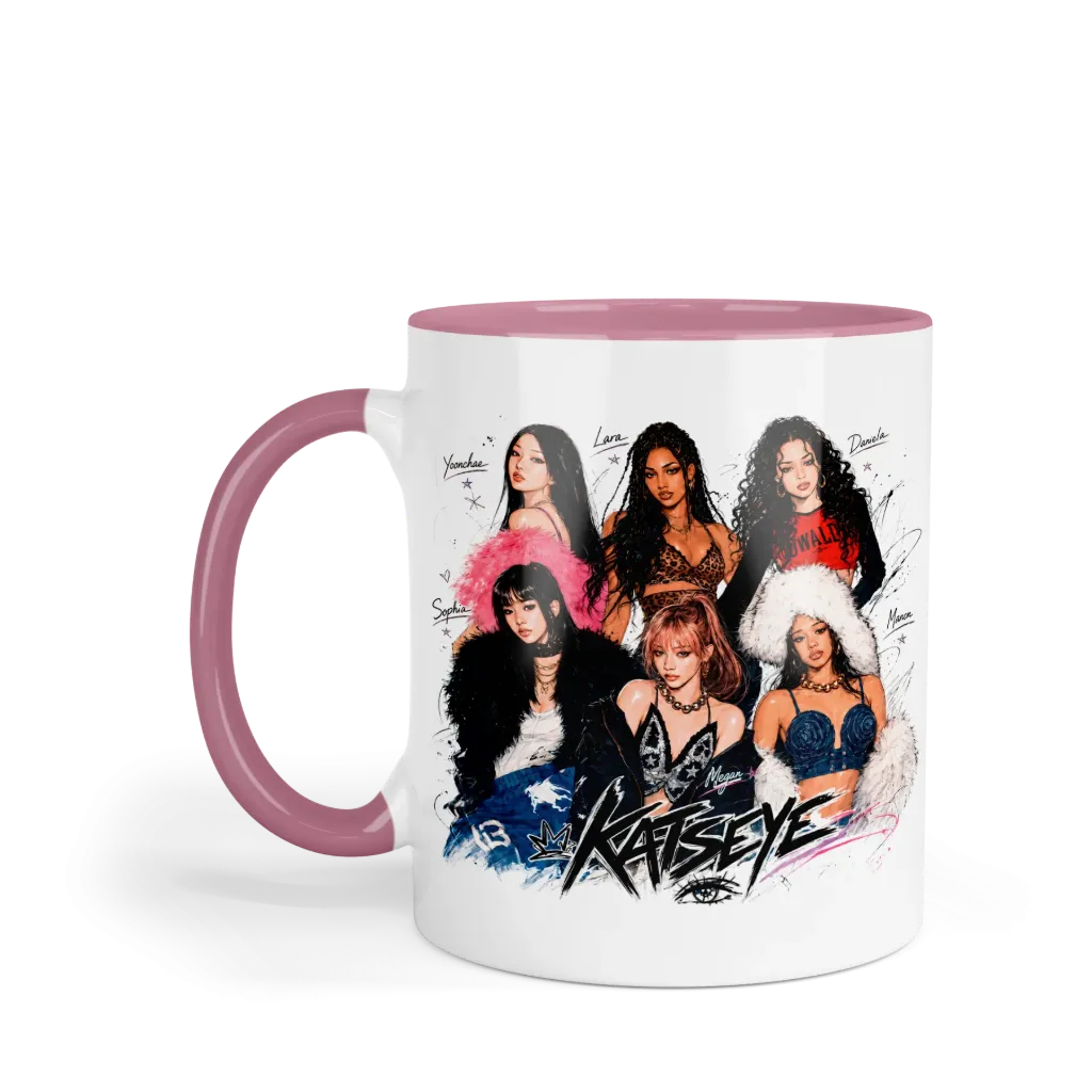 Taza 11 Oz LK1063. Katseye Eyekons (Con nombre)