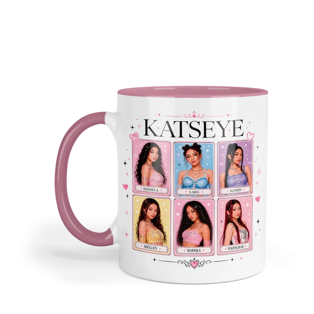 Taza 11 Oz LK1066. Katseye Eyekons (Con nombre)