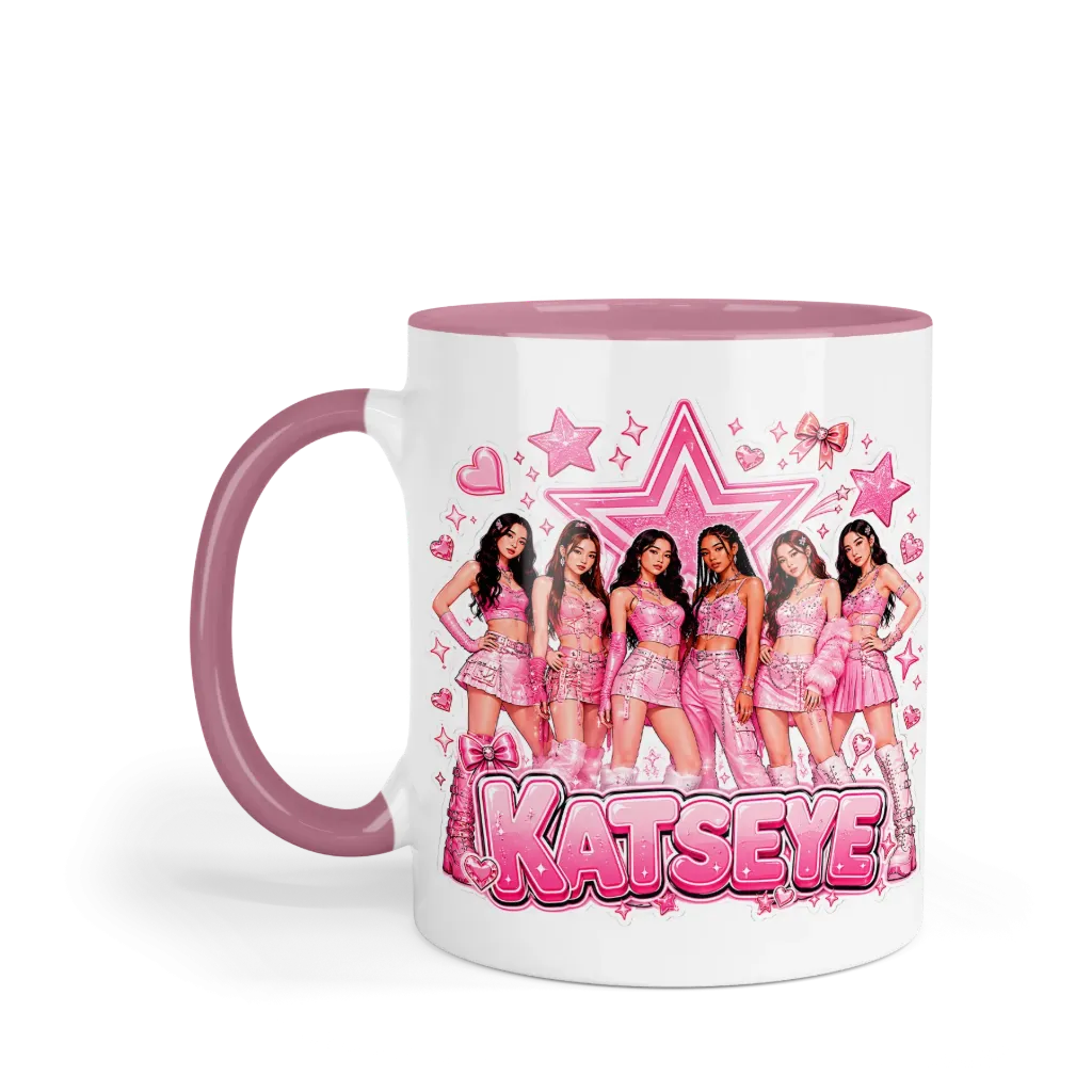 Taza 11 Oz LK1067. Katseye Eyekons (Con nombre)