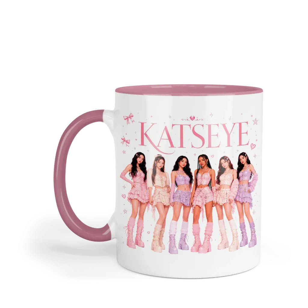 Taza 11 Oz LK1070. Katseye Eyekons (Con nombre)