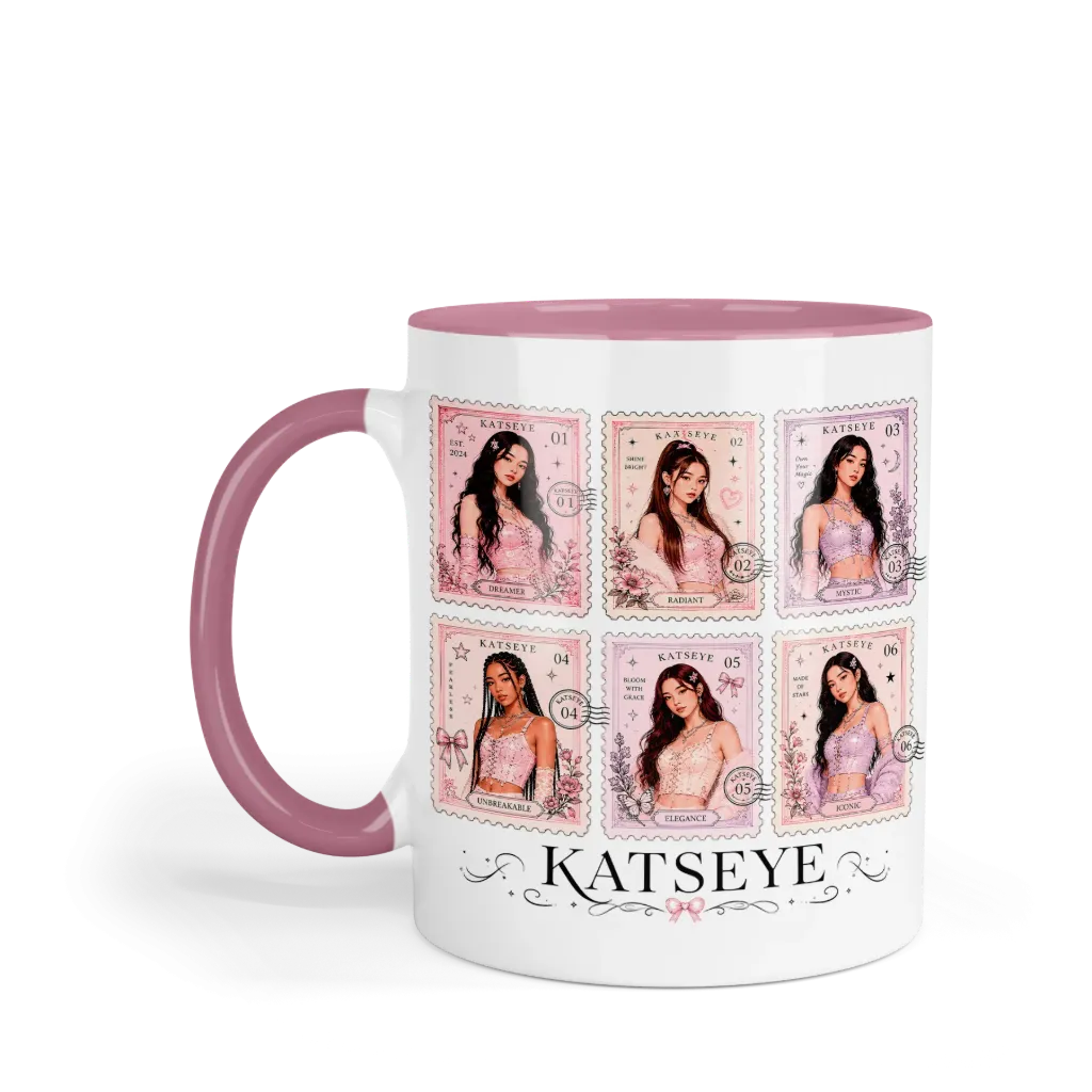 Taza 11 Oz LK1074. Katseye Eyekons (Con nombre)