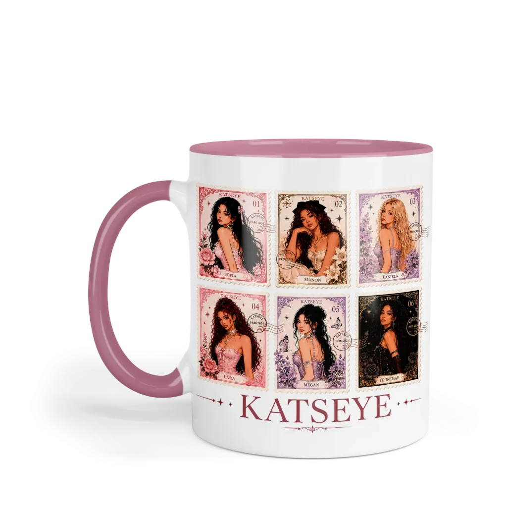 Taza 11 Oz LK1078. Katseye Eyekons (Con nombre)