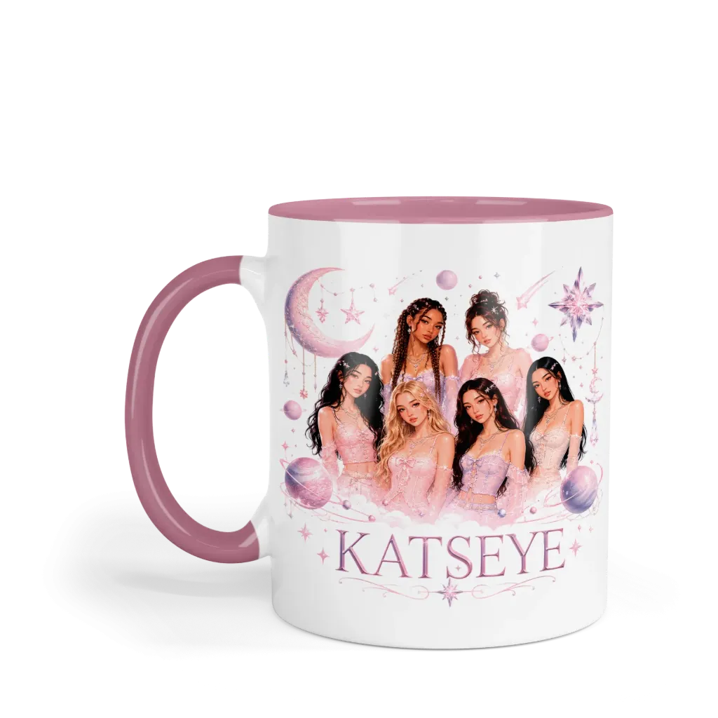Taza 11 Oz LK1079. Katseye Eyekons (Con nombre)