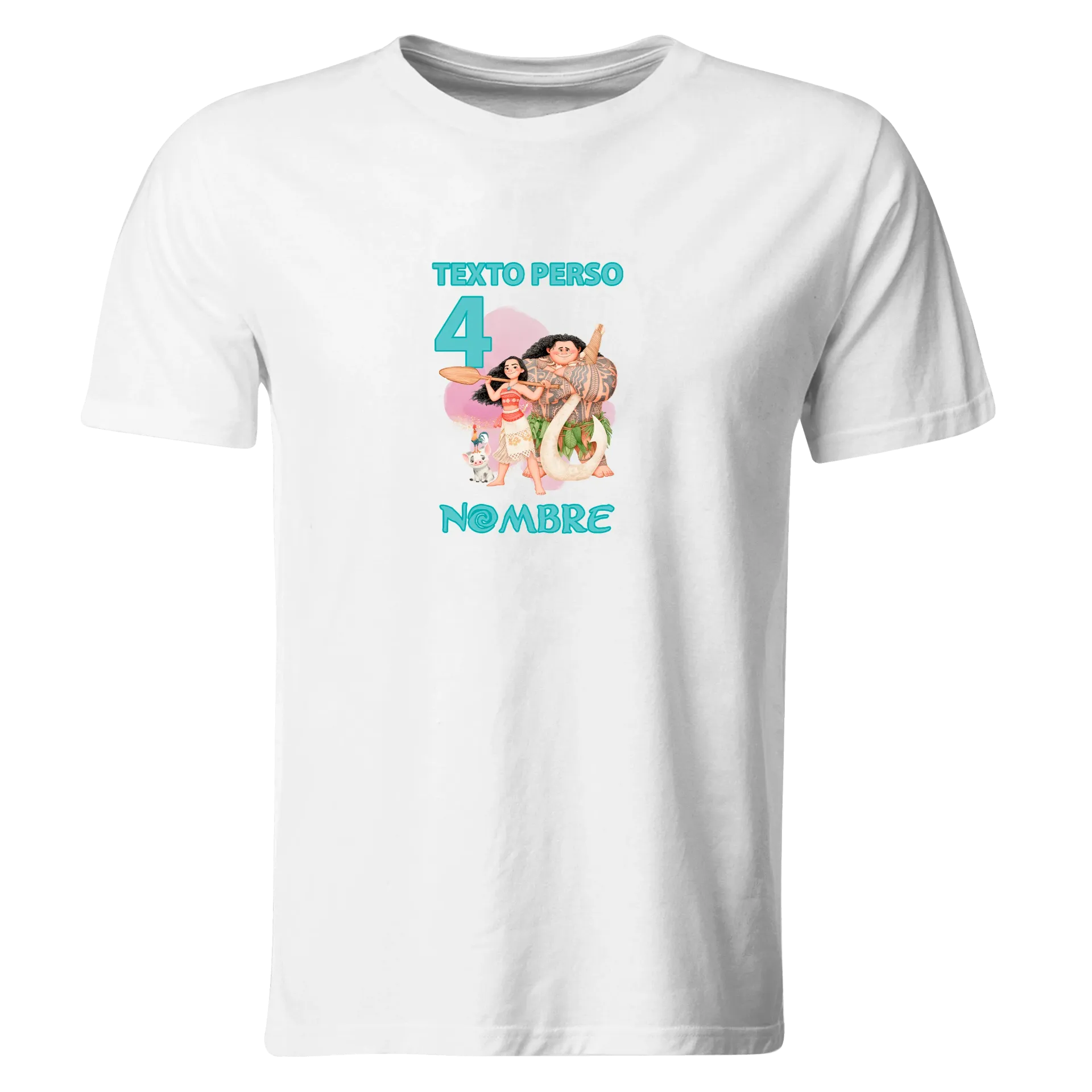 Playera Personalizada Cumpleaños Pc303. Princesa Aloha Hawaiiana Moana