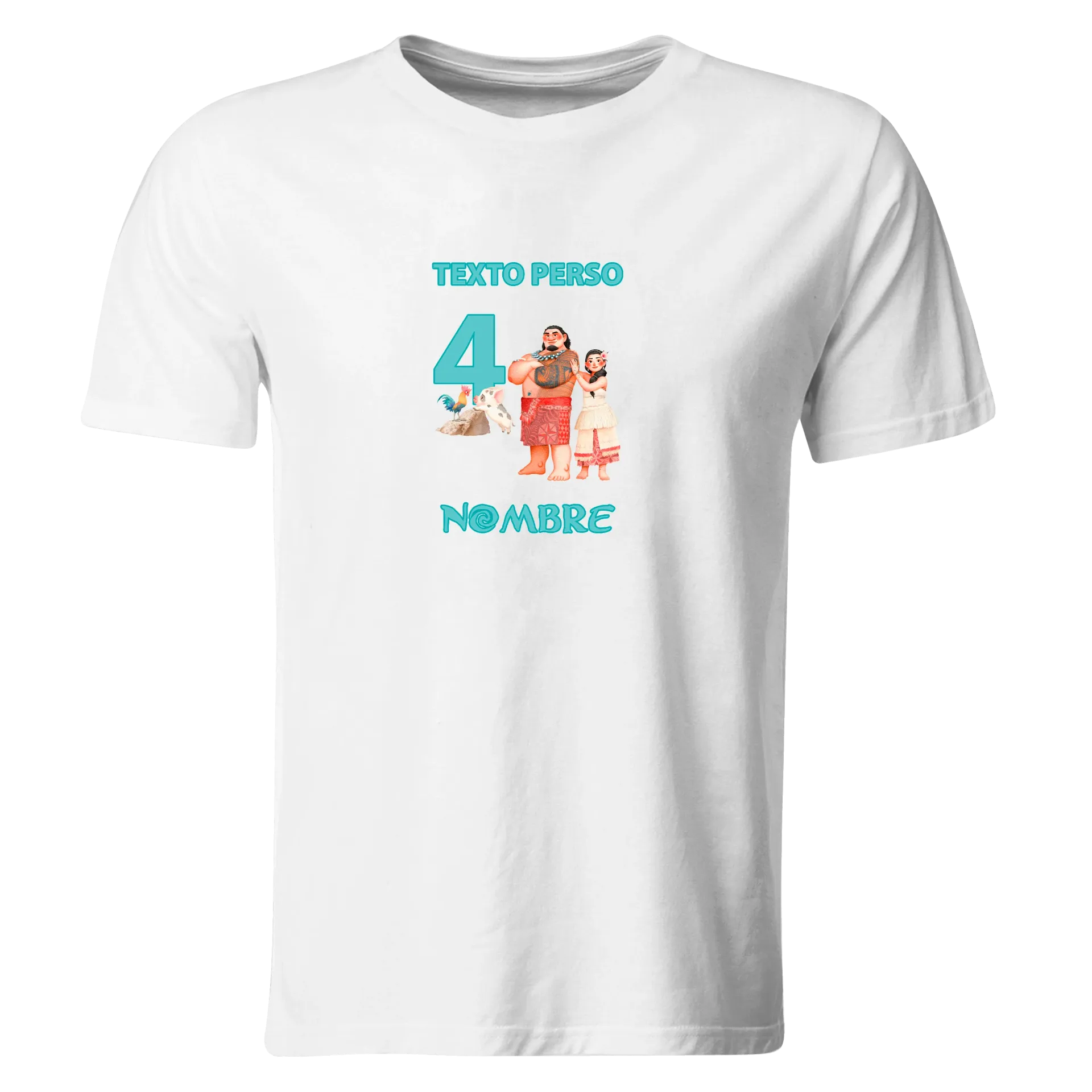 Playera Personalizada Cumpleaños Pc307. Princesa Aloha Hawaiiana Moana