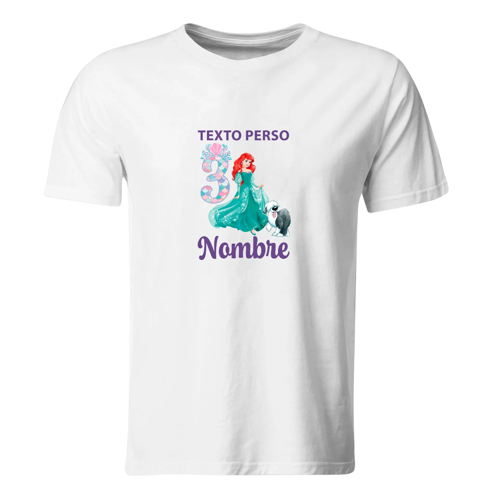 Playera Personalizada Cumpleaños Pc311. La sirenita mermaid princesa.