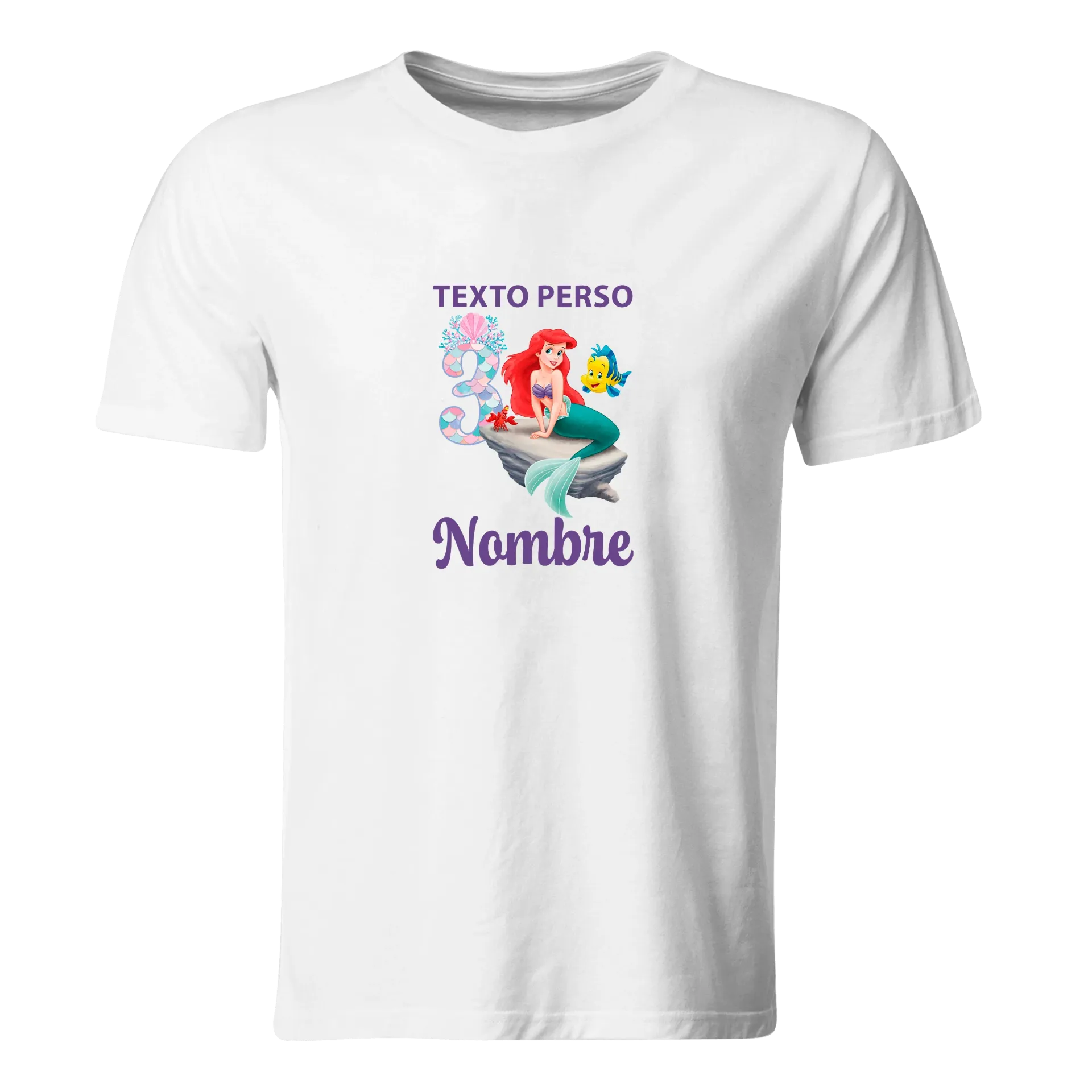 Playera Personalizada Cumpleaños Pc314. La sirenita mermaid princesa.