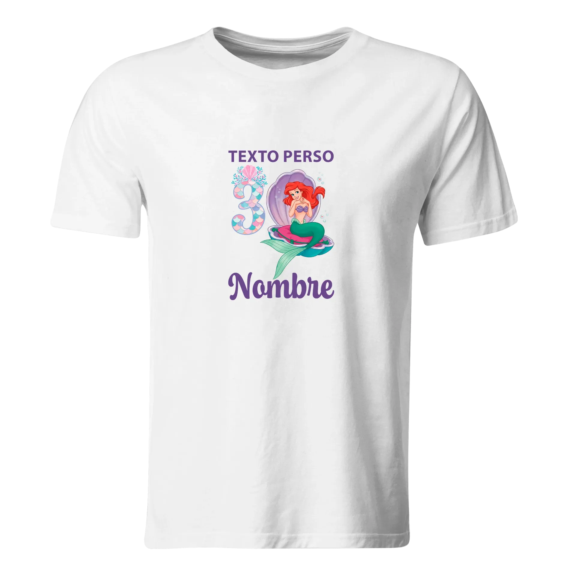 Playera Personalizada Cumpleaños Pc317. La sirenita mermaid princesa.